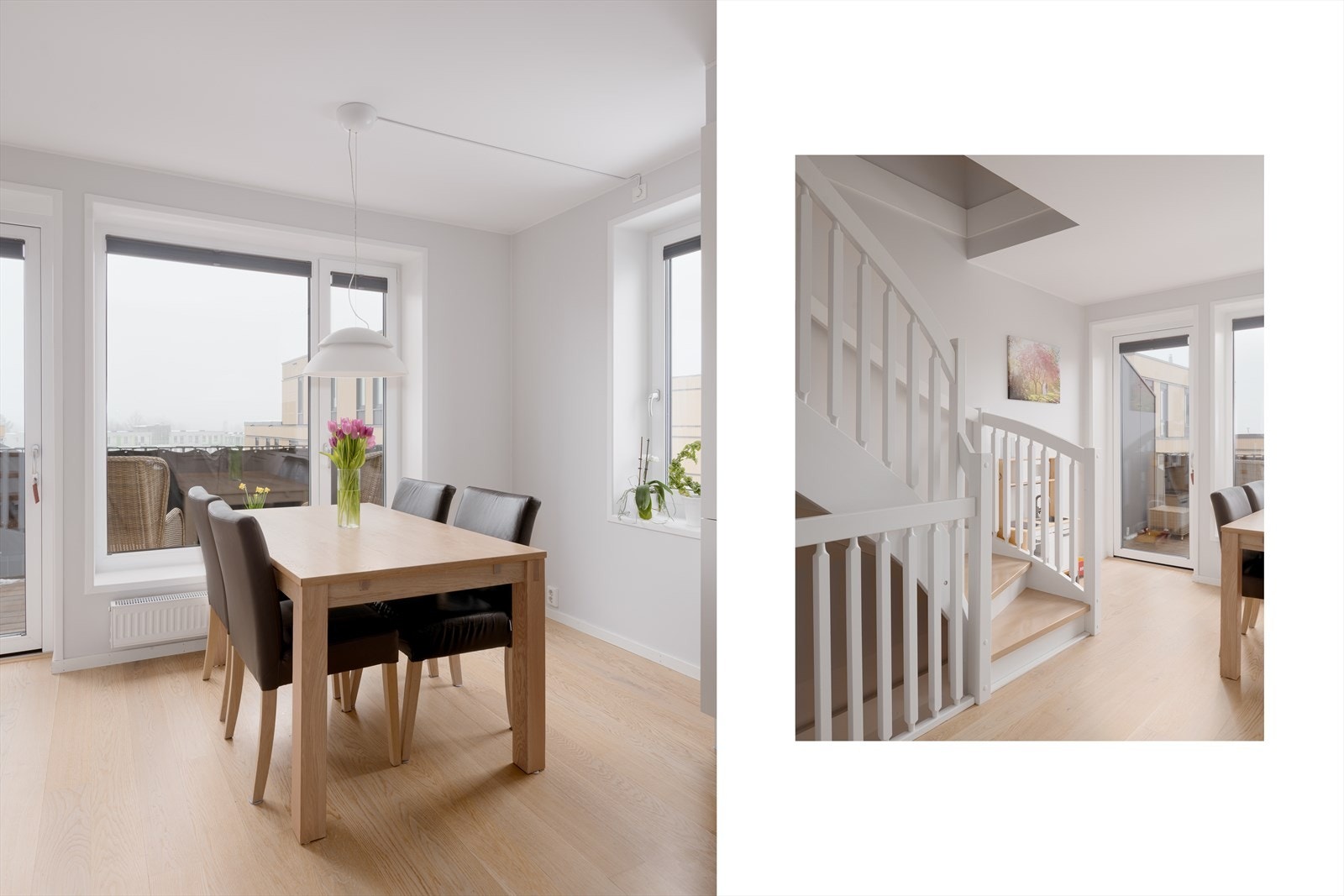 Beliggenheten på enden av rekken sørger for ekstra vindusflater og godt med naturlig lys gjennom hele dagen. Galleribilde