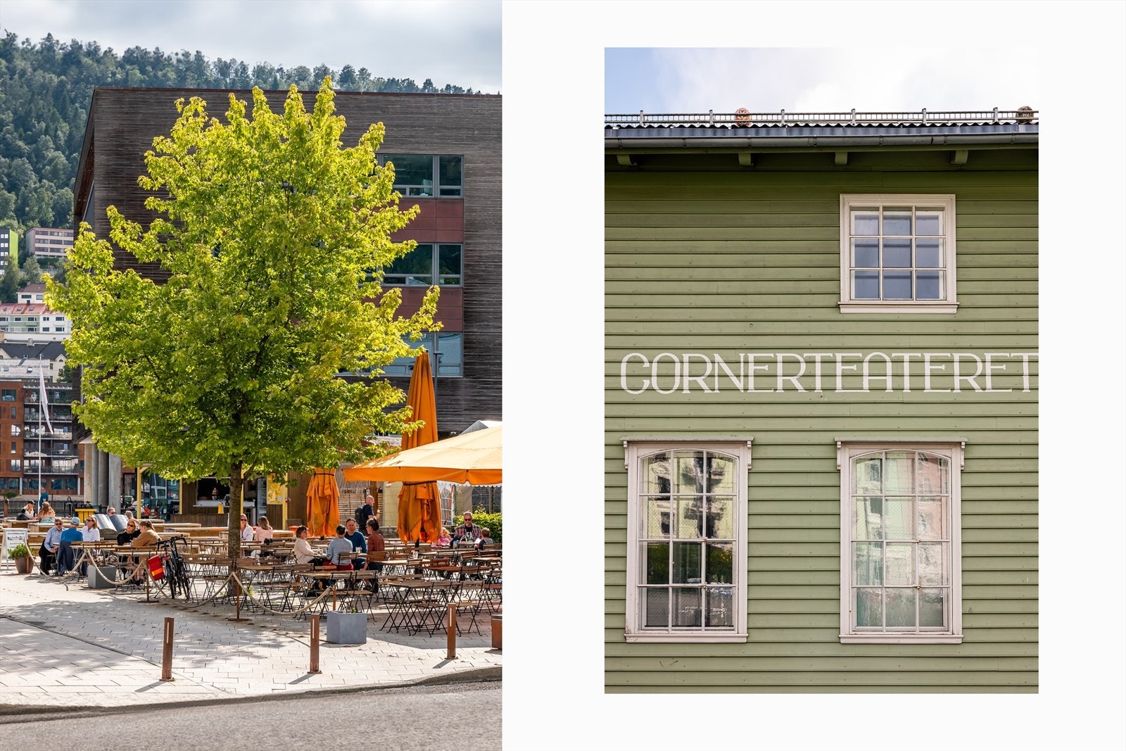 Cornerbaren og Cornerteateret er plassert like ved Småpudden og Bystranden. Galleribilde