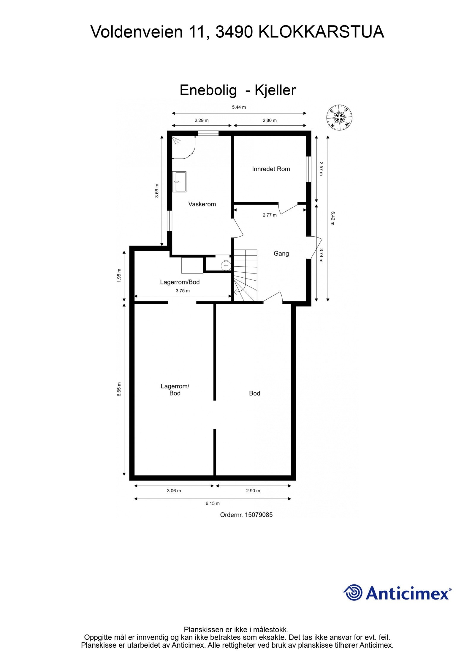 Plantegning kjeller. Galleribilde