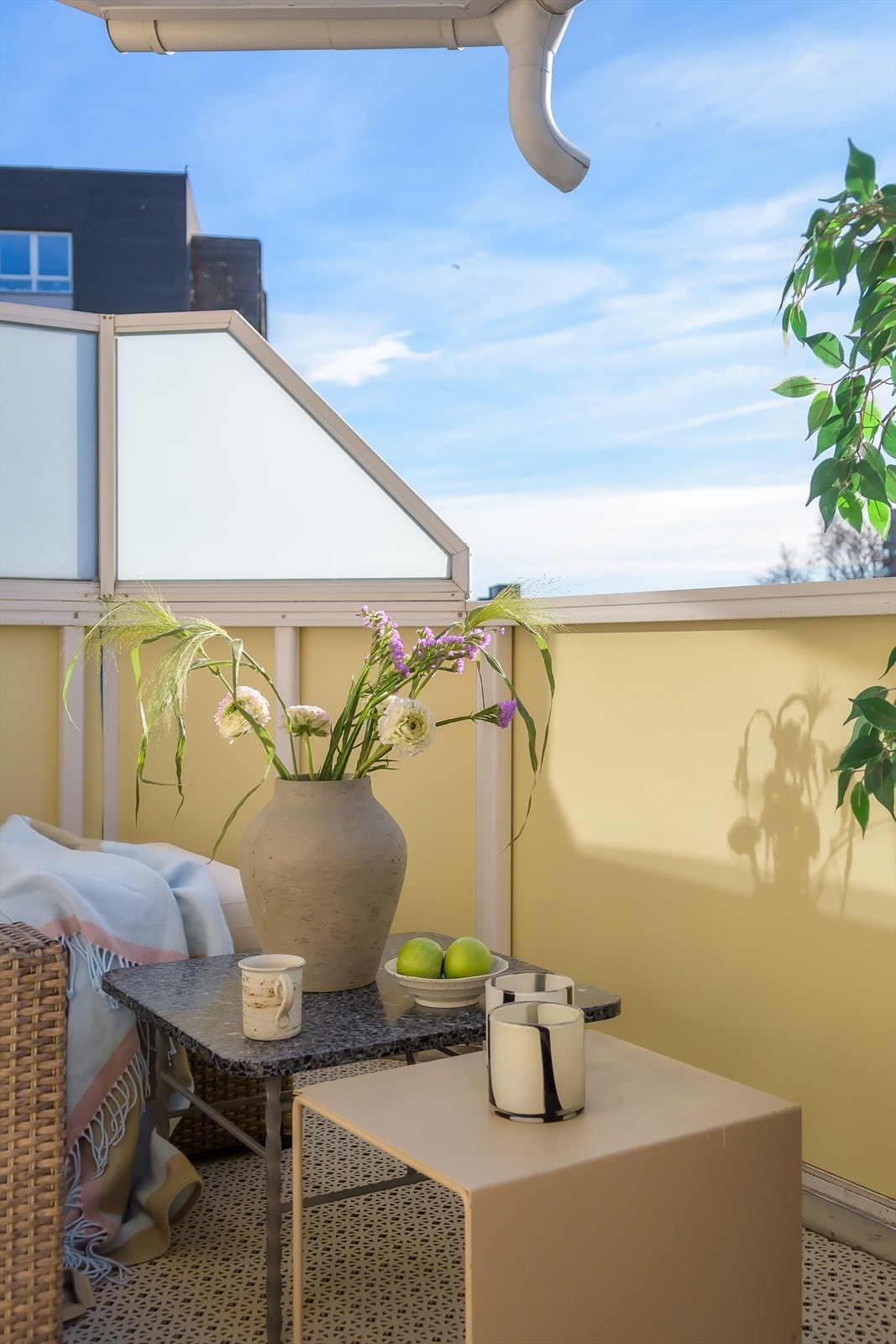 Det er tillatt med elektrisk grill på balkongen. Galleribilde