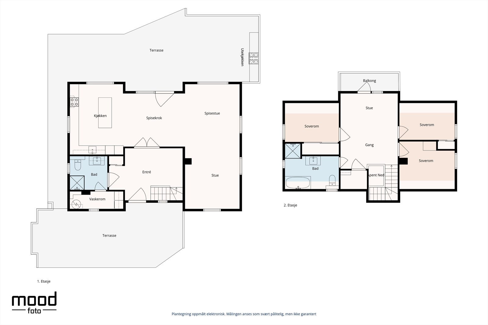 Plantegninger av begge etasjer. Galleribilde