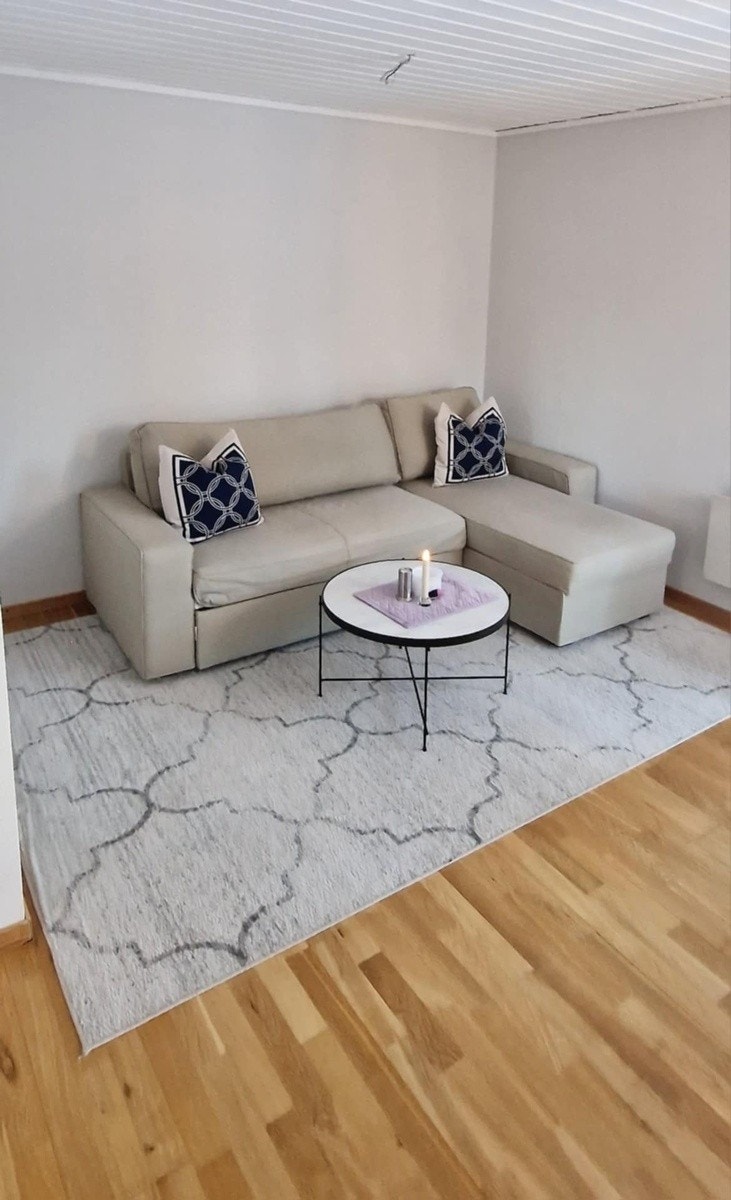 Sofaområde: Et naturlig sted å lande etter dagen, med plass til både ro og besøk. Galleribilde