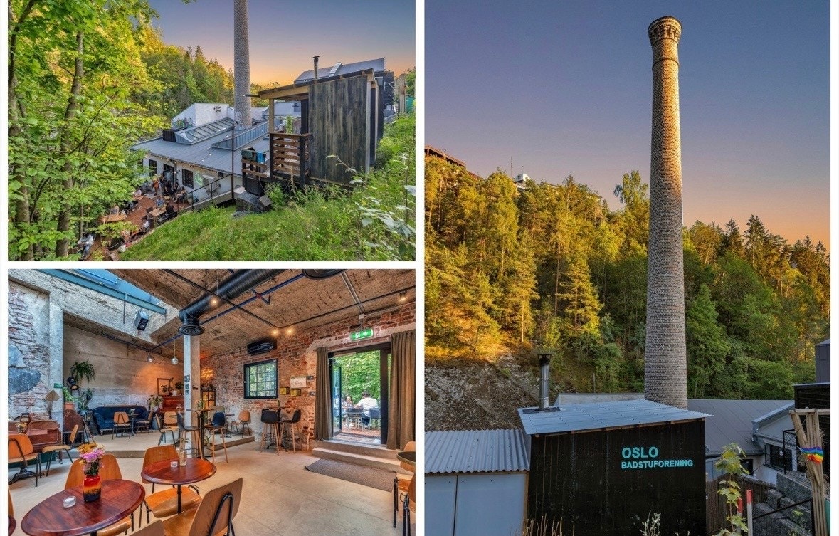 Utrolig kul kafe/pub i gammelt bygg ved turområdet langs Alnaelva. Badstu tilhørende Oslo Badstuforening rett utenfor kafeen! Galleribilde