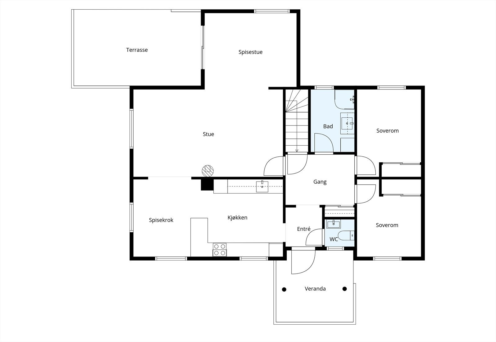 Plantegning 1. etasje. Galleribilde