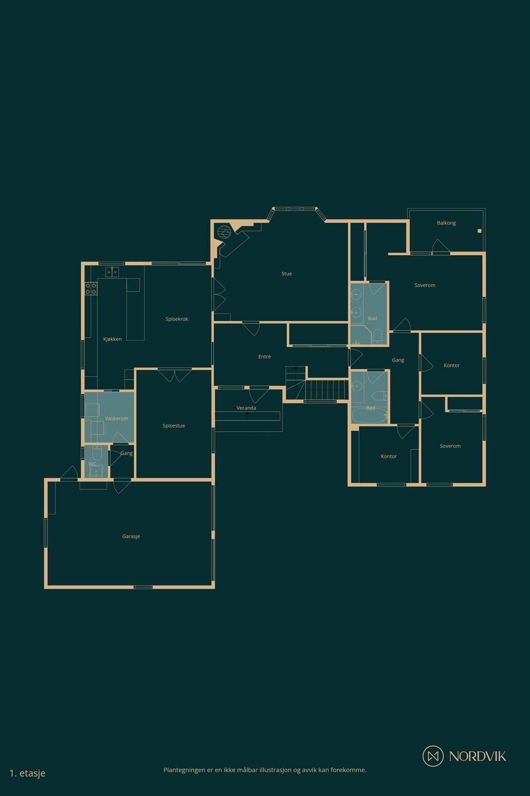 Plantegning hovedetasje Galleribilde