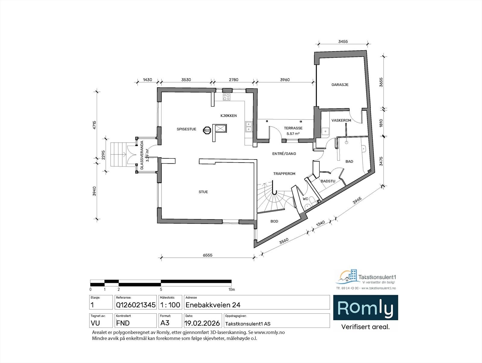 Plantegning 1. etasje. Galleribilde