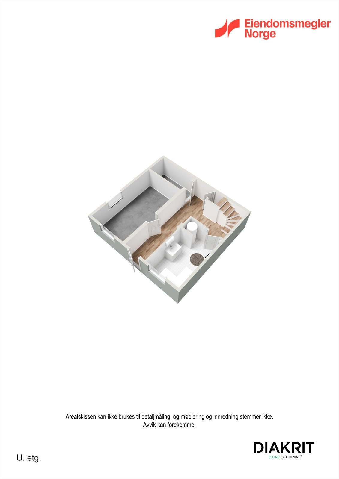 3D Plantegning u.etg. Galleribilde