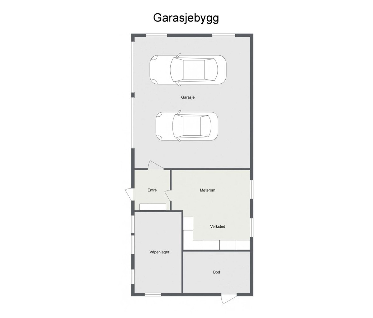 Plantegning - Garasjebygg Galleribilde