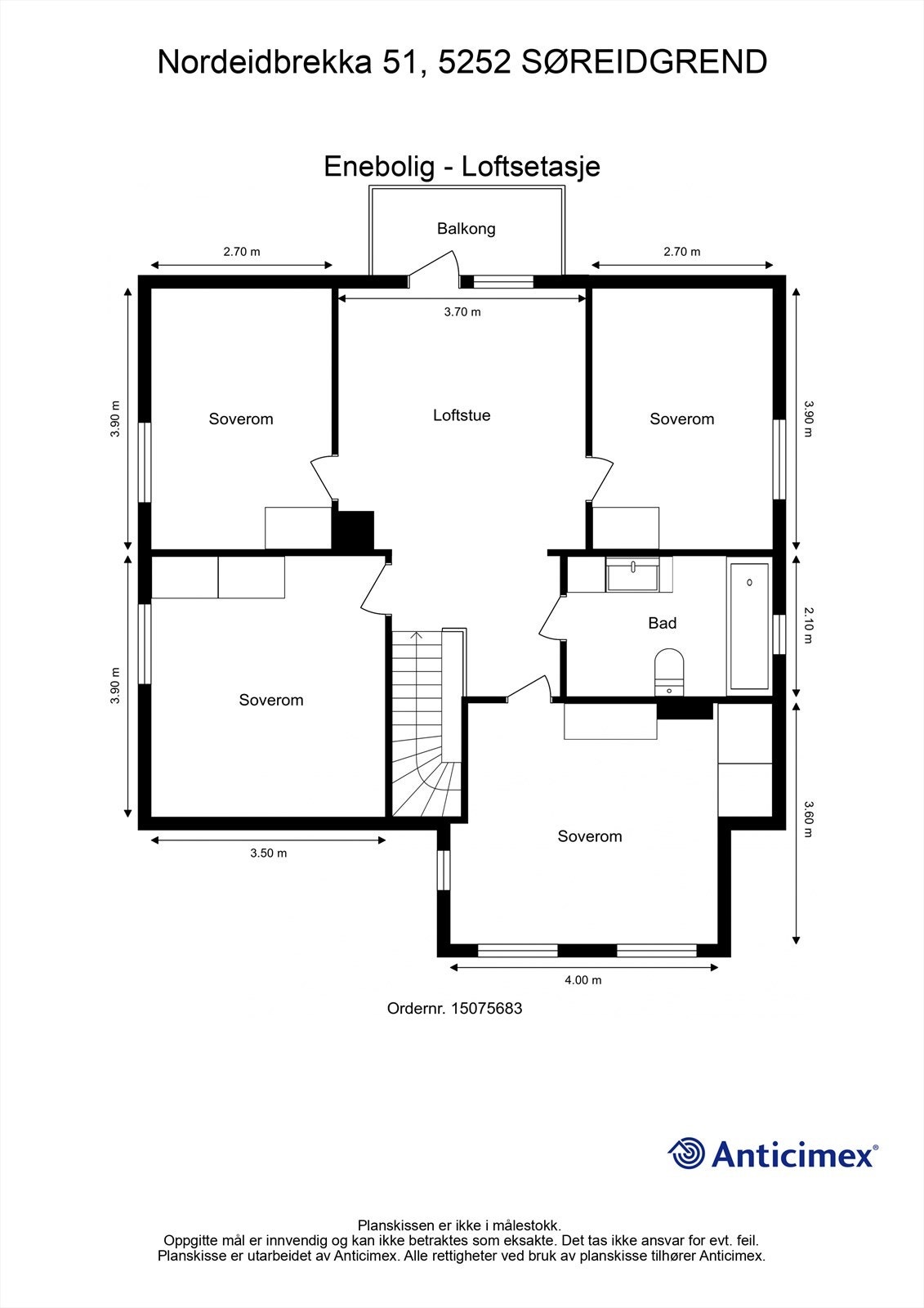 Plantegning loftsetasje Galleribilde