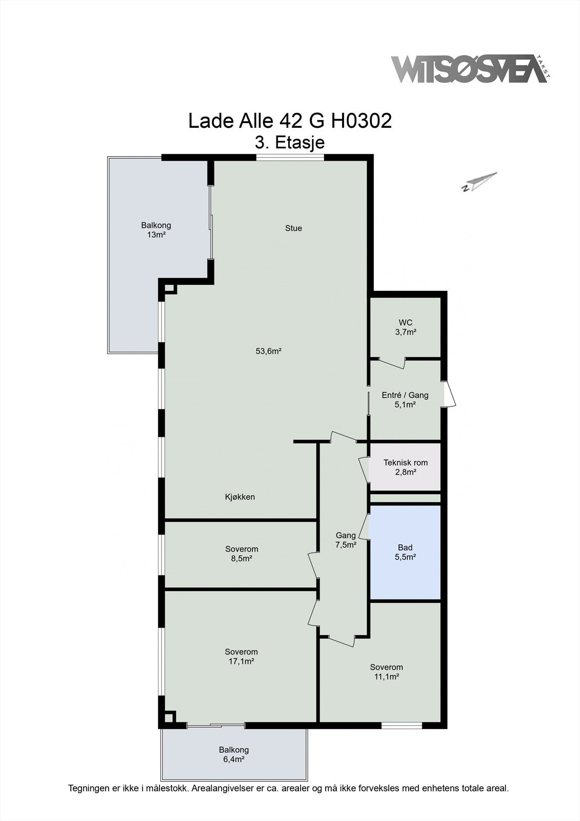 Planskisse 3. etasje Galleribilde