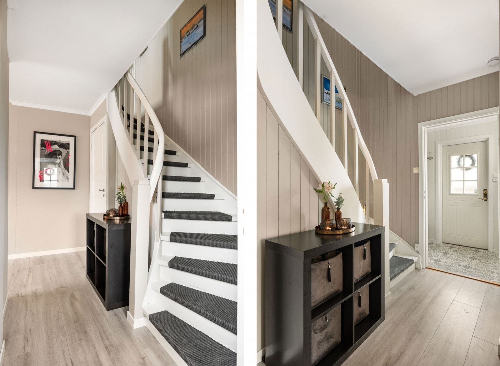 Boligen er pent pusset opp i en delikat fargepalett. Galleribilde