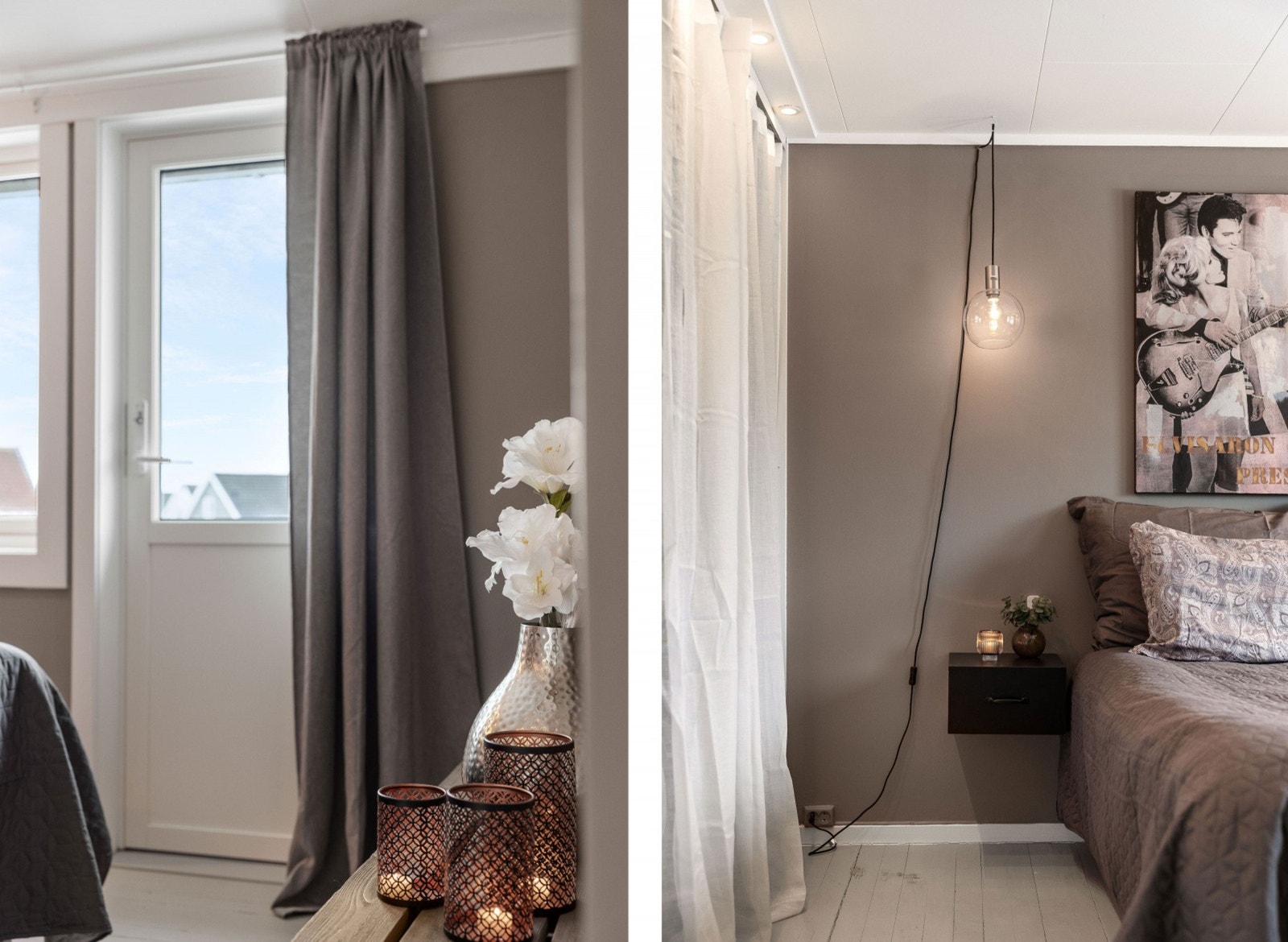 Hovedsoverommet har god plass til klær og sko i garderoben, og det er utgang til balkong. Galleribilde