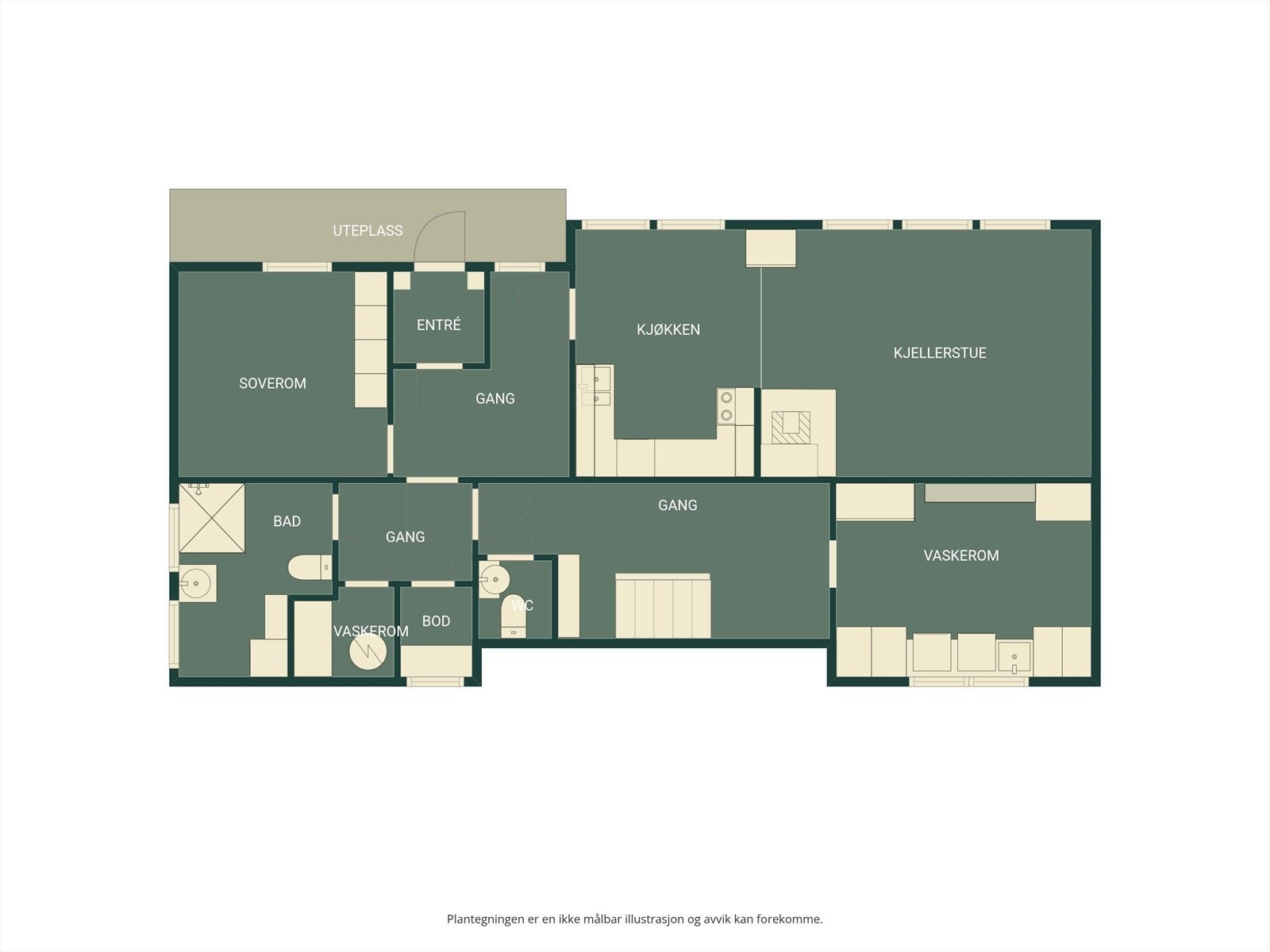 Plantegning underetasje. Galleribilde