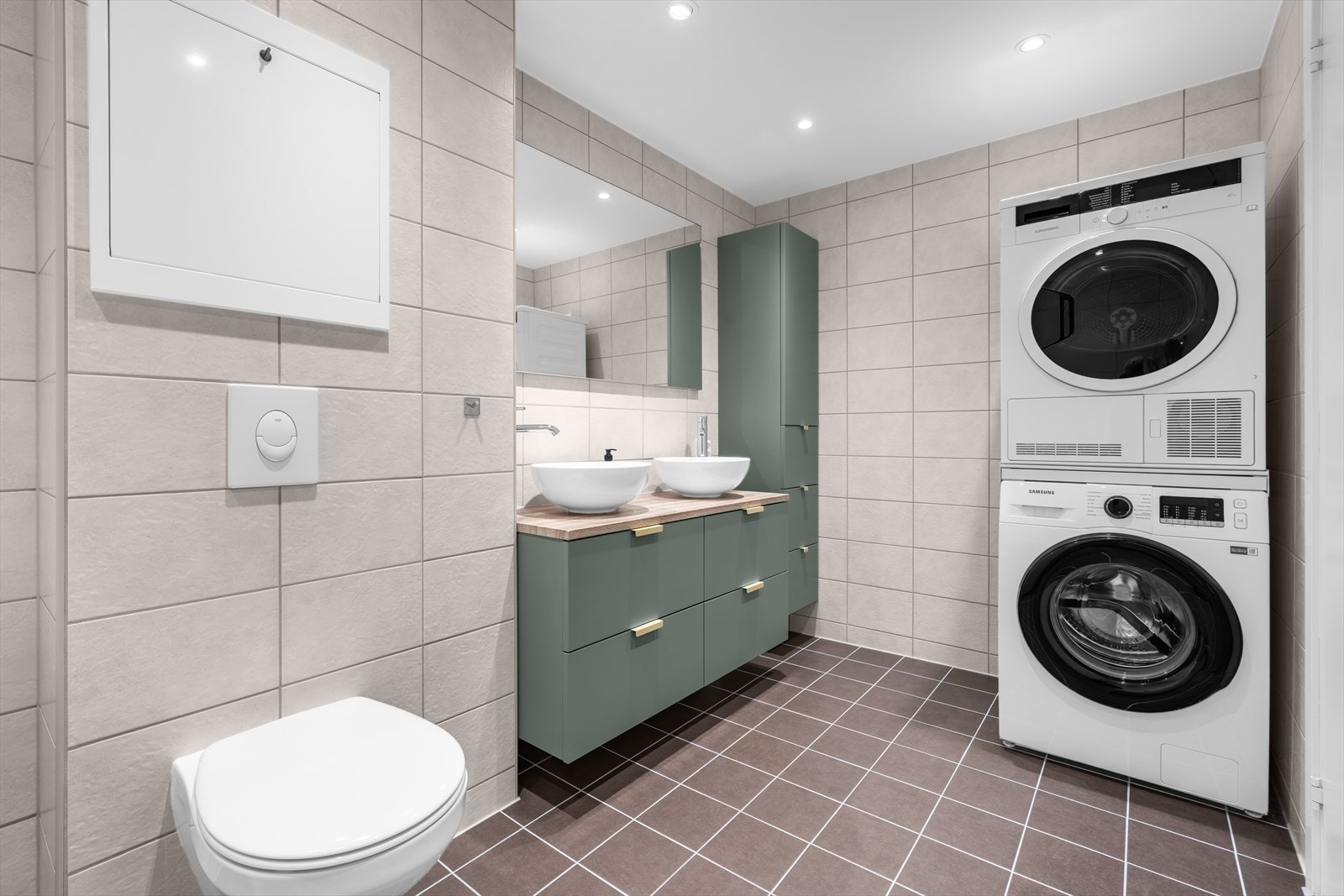 Det er opplegg for vaskemaskin. Galleribilde