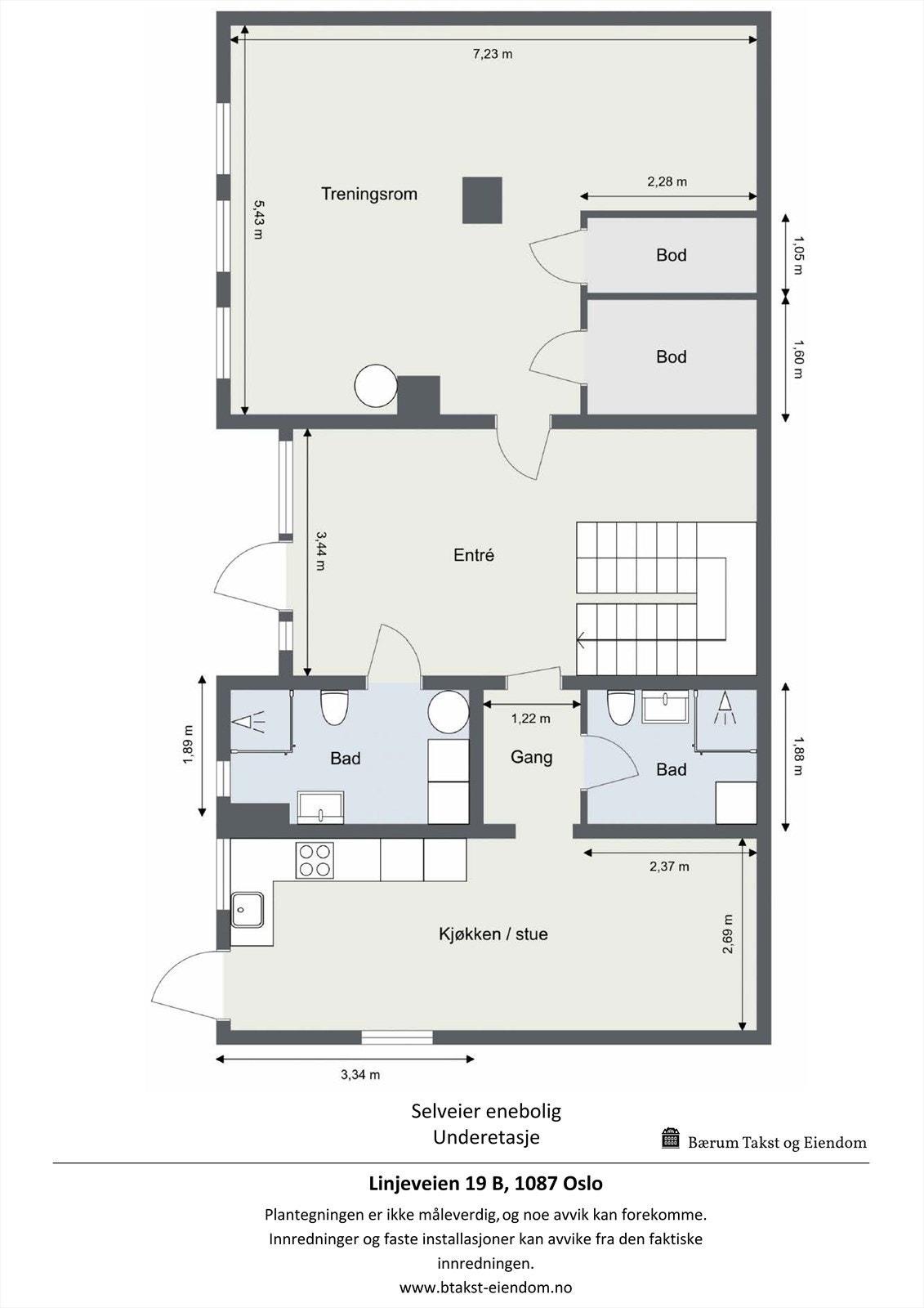 Plantegning underetasje. Galleribilde