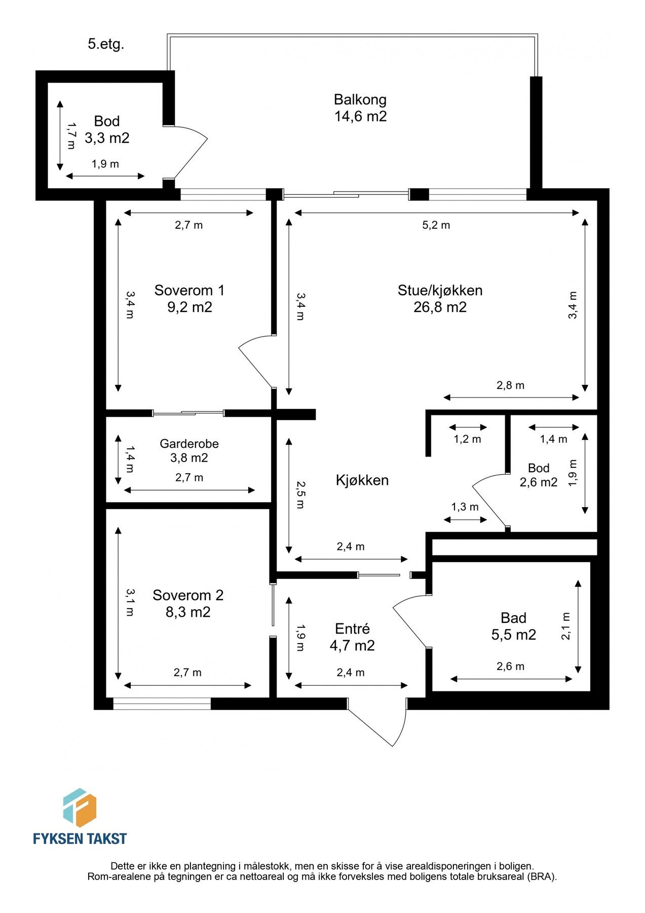 Målsatt planskisse. Galleribilde