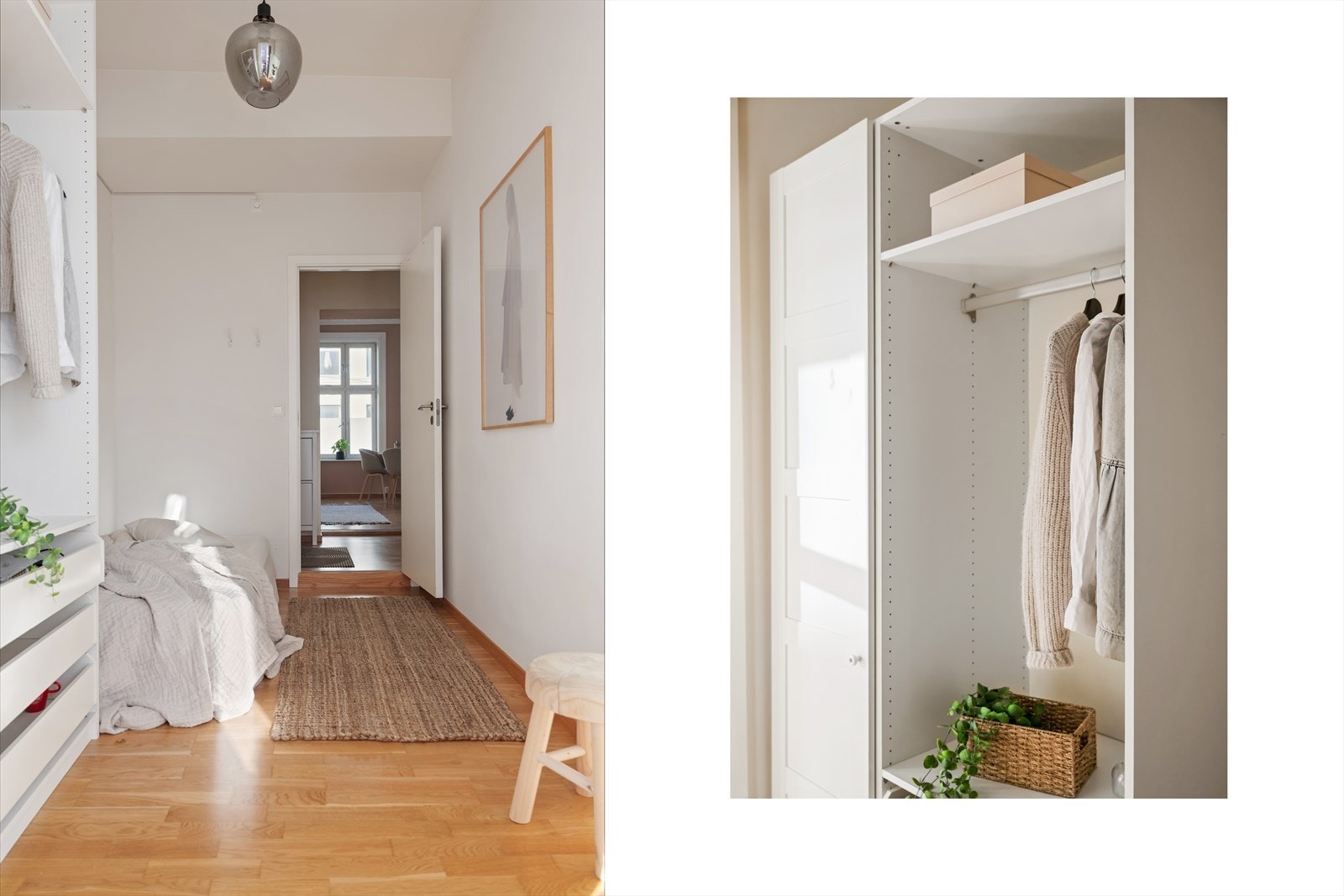 Soverom 2 er lyst og innbydende med plass til seng og garderobeløsning. Galleribilde