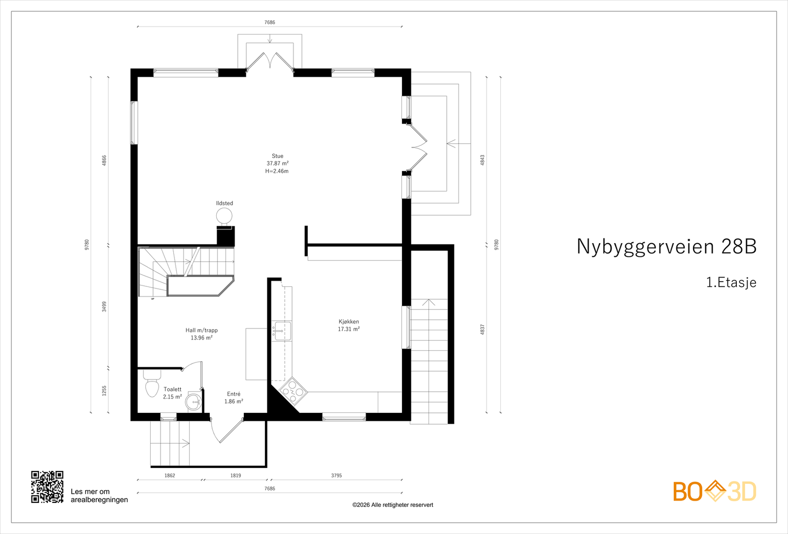 Plantegning 1. etasje Galleribilde