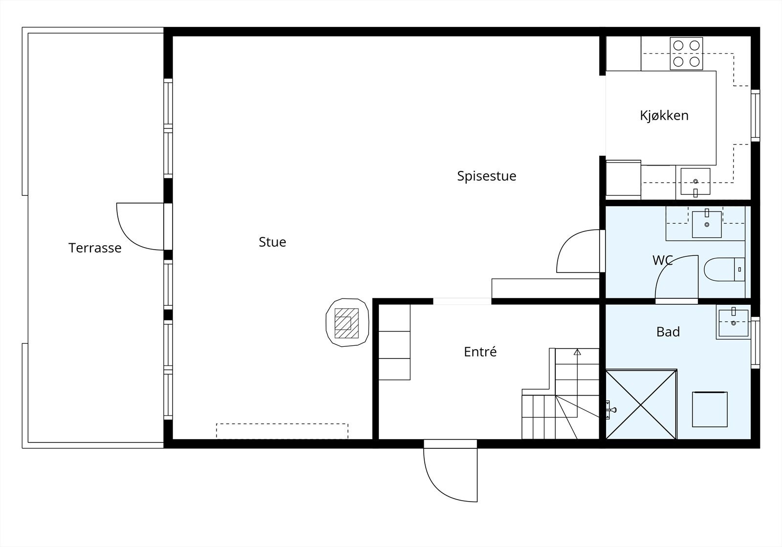 Plantegning 1. etasje. Galleribilde