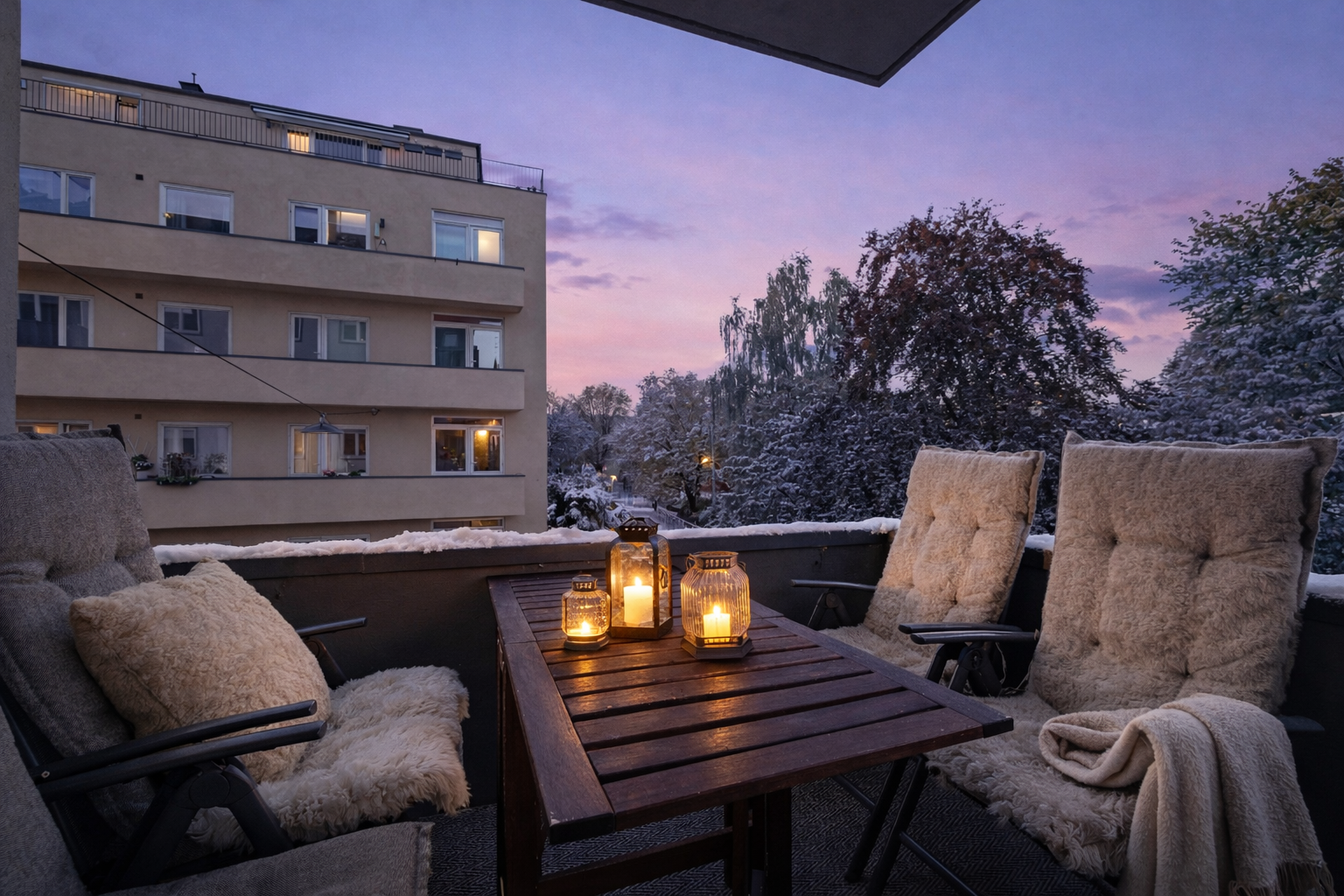 Hyggelig balkong med flott utsyn. Galleribilde