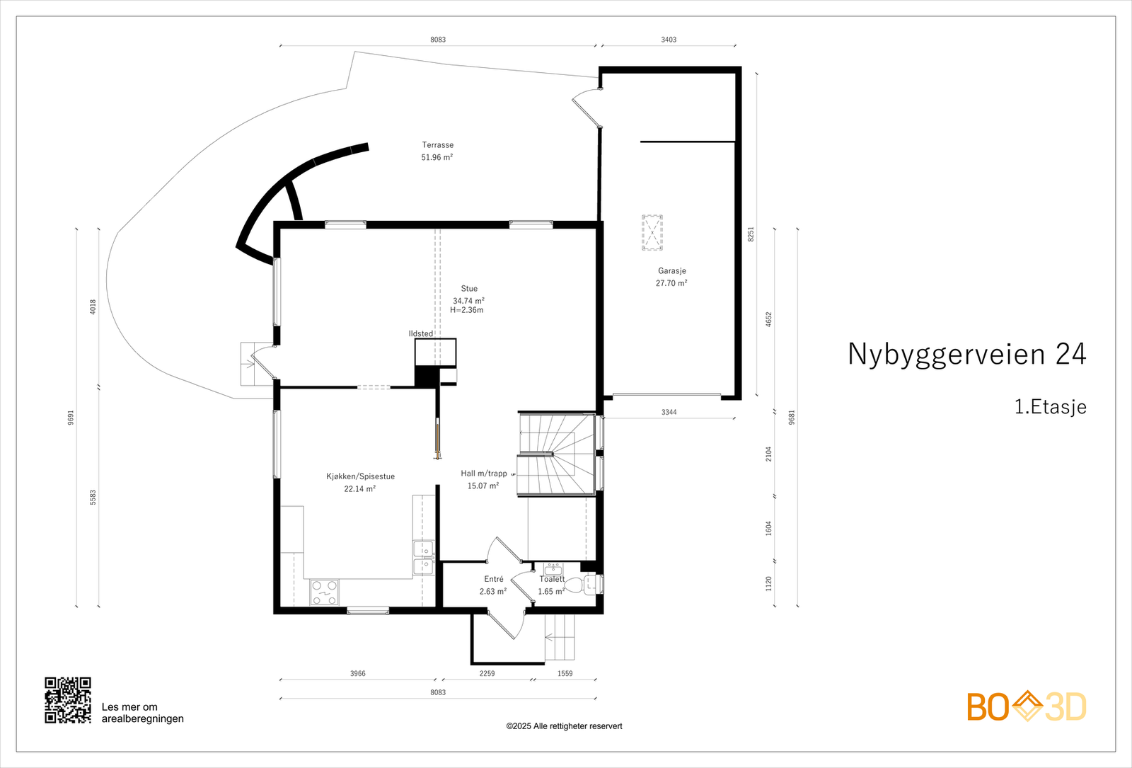 Plantegning - 1. etasje. Galleribilde