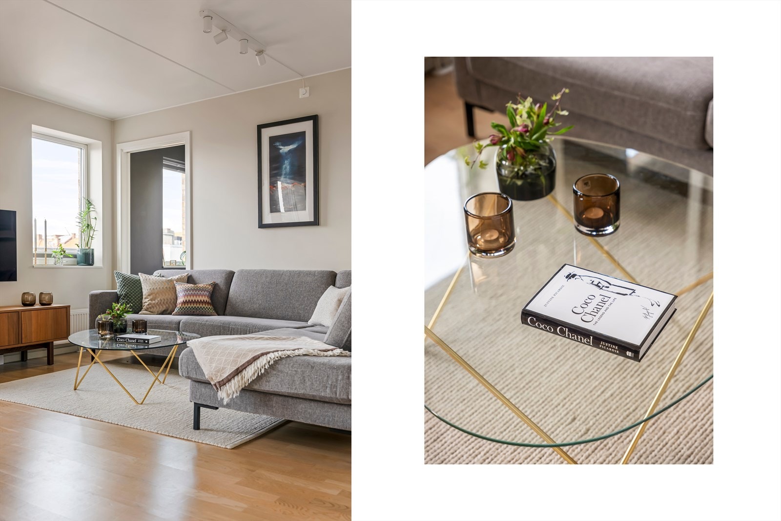 I stuen har du god plass til å innrede med sofa, bord, mediebenk, og spisebord. Galleribilde