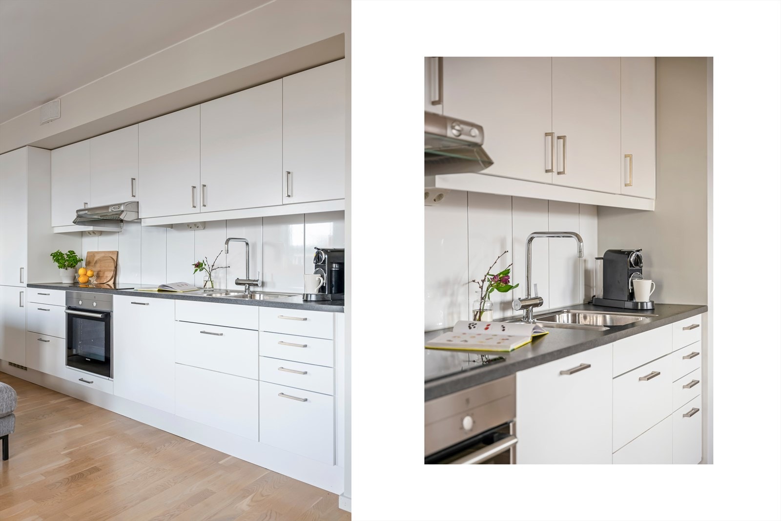 Den praktiske planløsningen gir deg mulighet til å være sosial også under kokkeleringen. Galleribilde