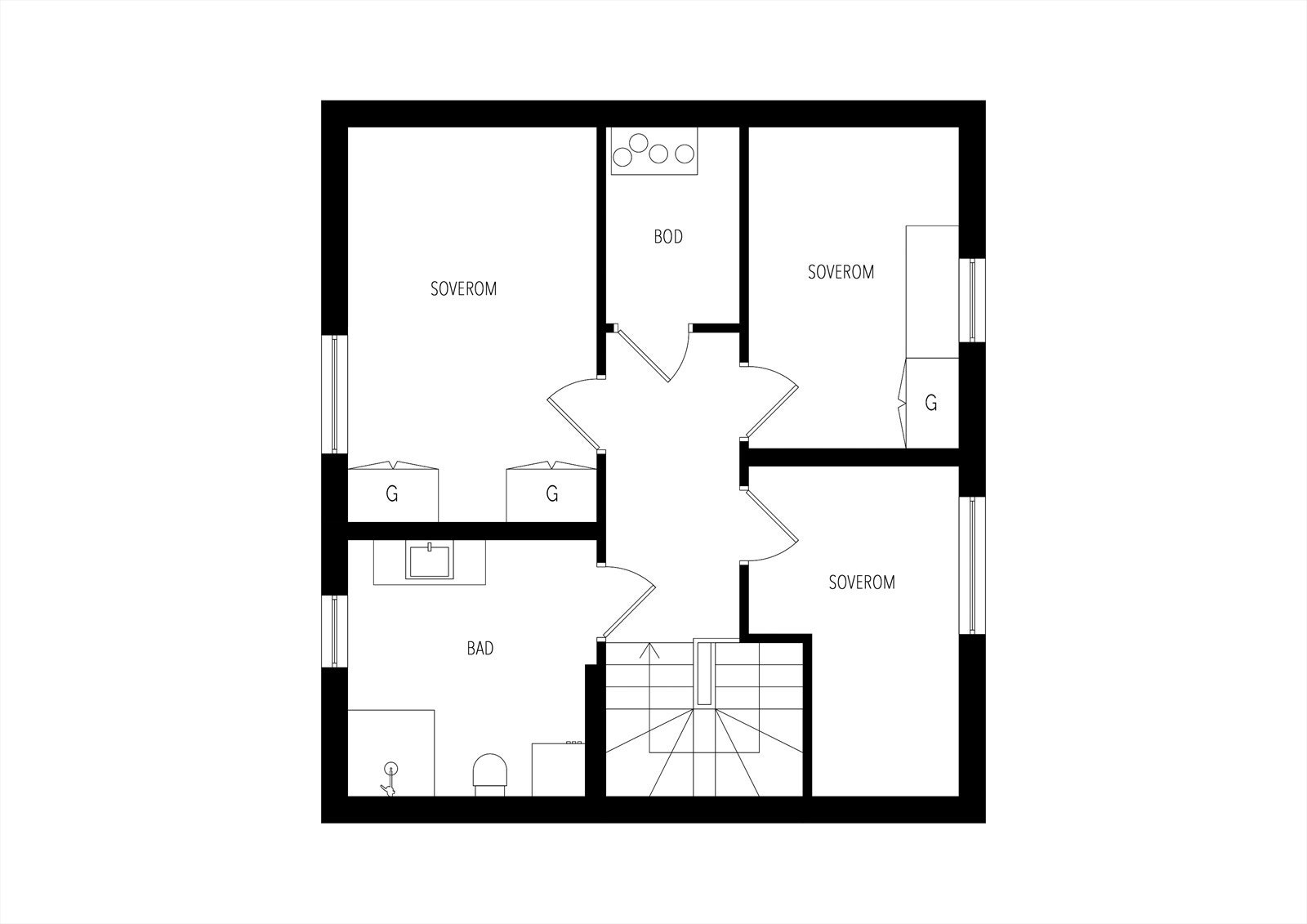 Plantegning 2.etasje Galleribilde
