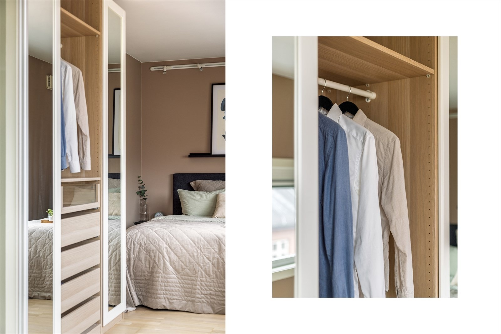 Godt med lagringsplass i stort garderobeskap. Galleribilde