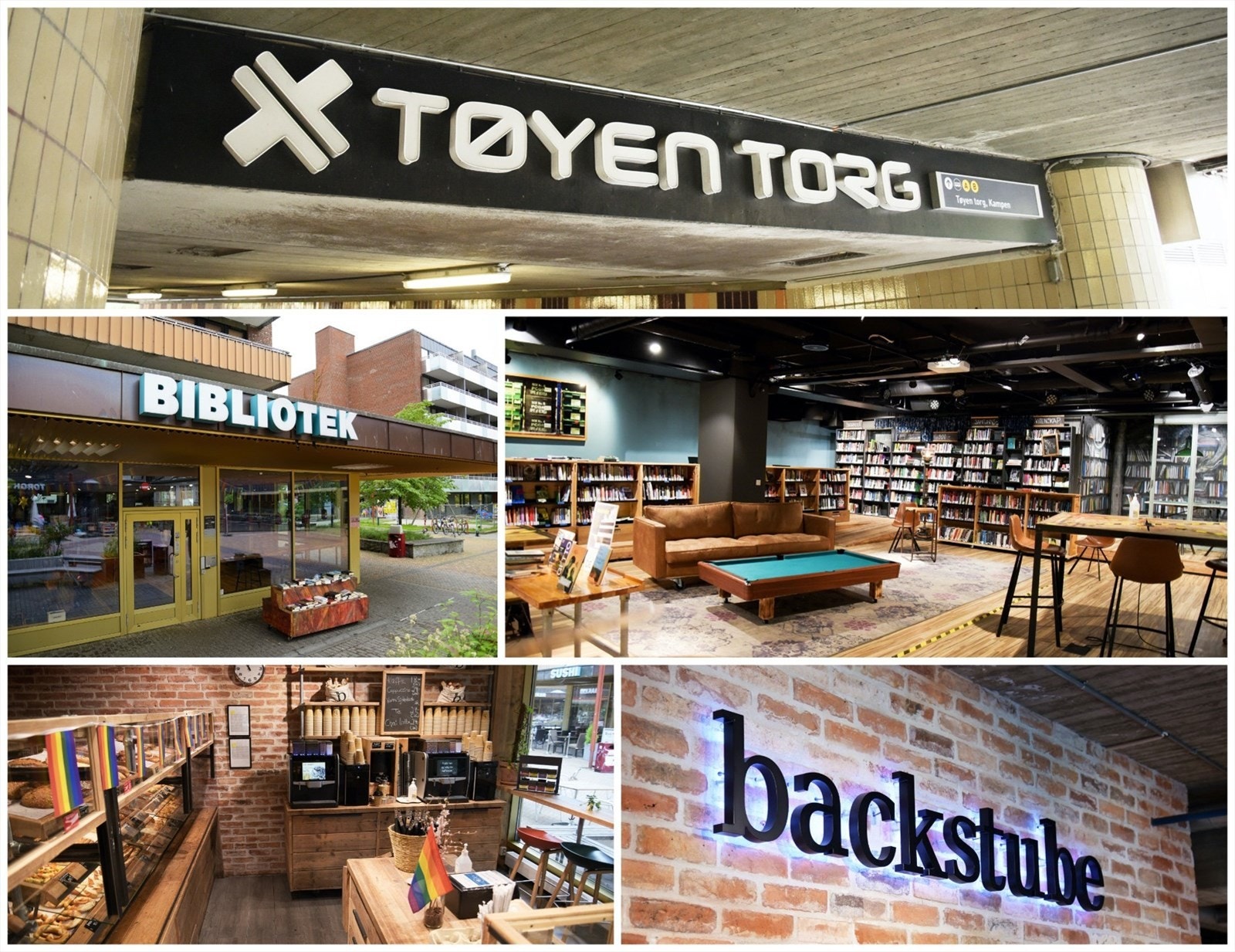 Få minutters gange fra leiligheten finner du Tøyen torg med flere spisesteder, bibliotek og butikker. Her går også t-banen fra. Galleribilde