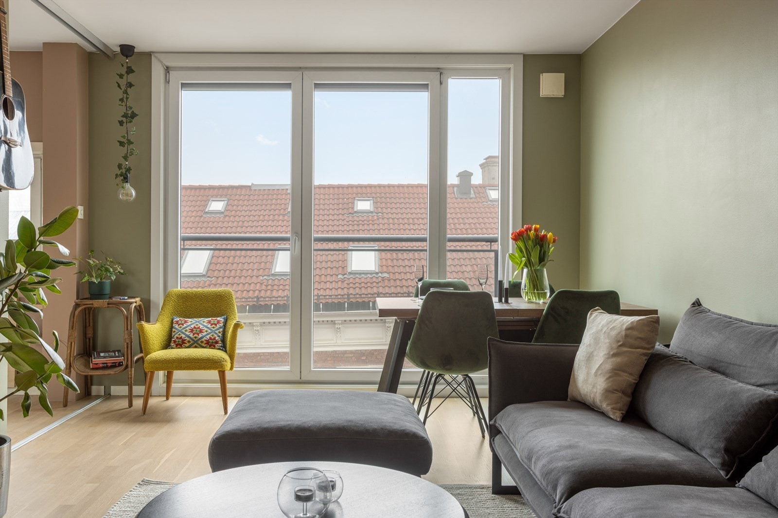 Her bor man høyt og fritt i 6.etasje uten innsyn. Galleribilde