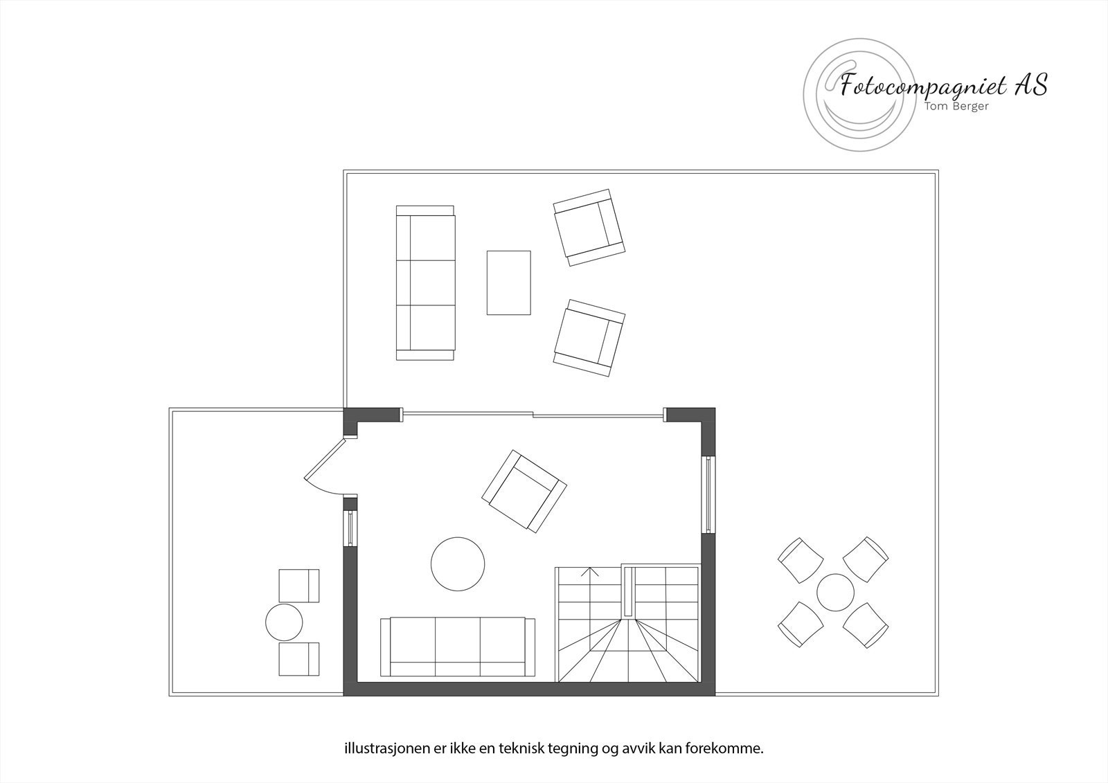 Plankart loft/takterrasse. Galleribilde