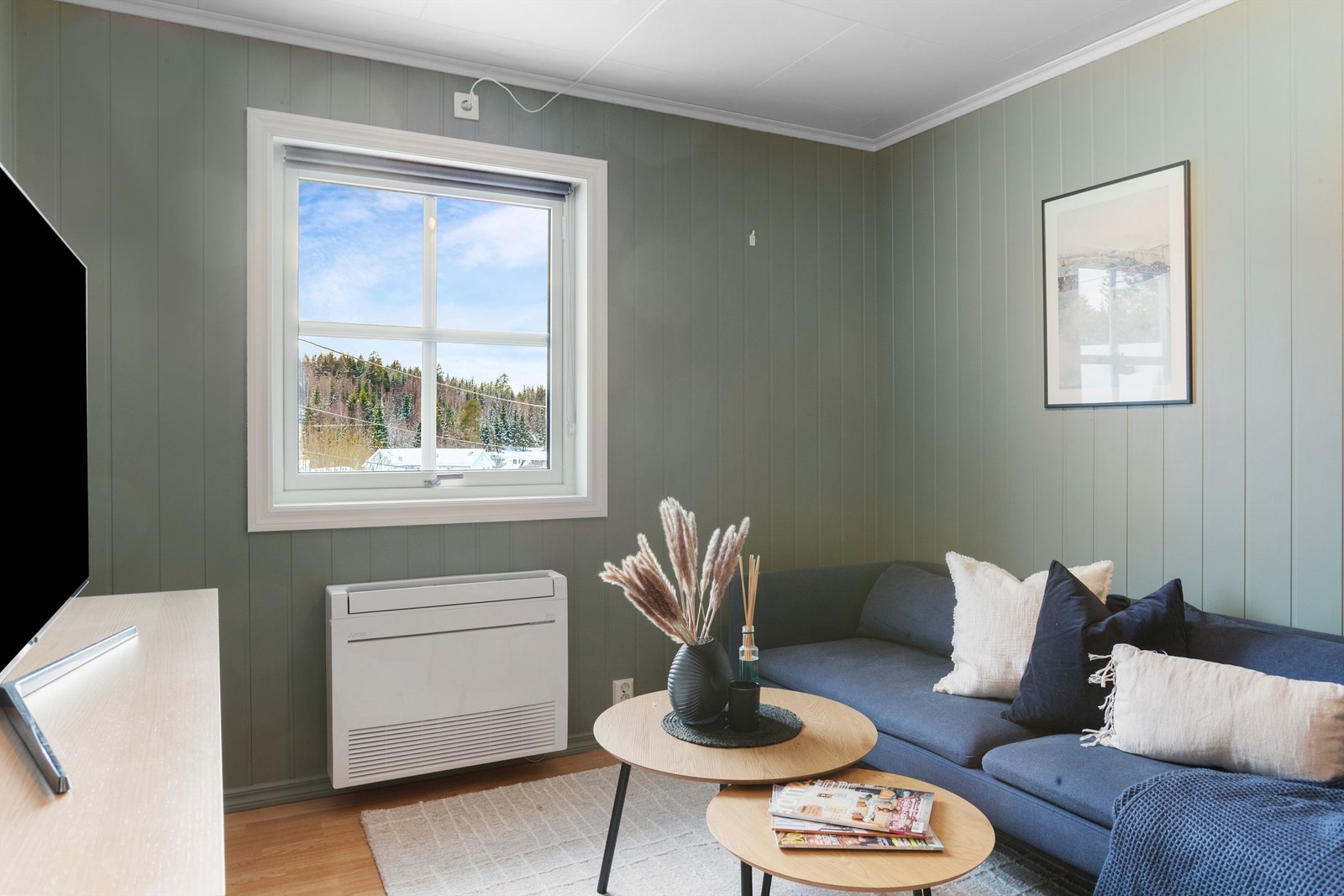 Også her er det installert en effektiv varmepumpe fra 2022 for jevn temperatur. Galleribilde