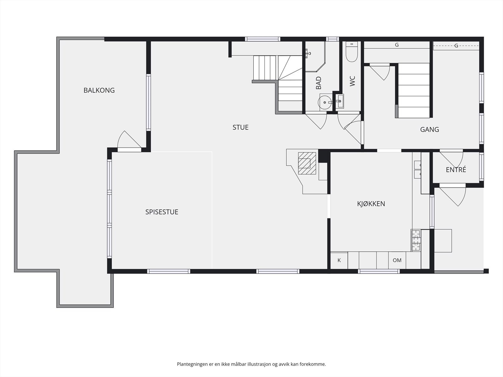 Plantegning 1. etasje Galleribilde