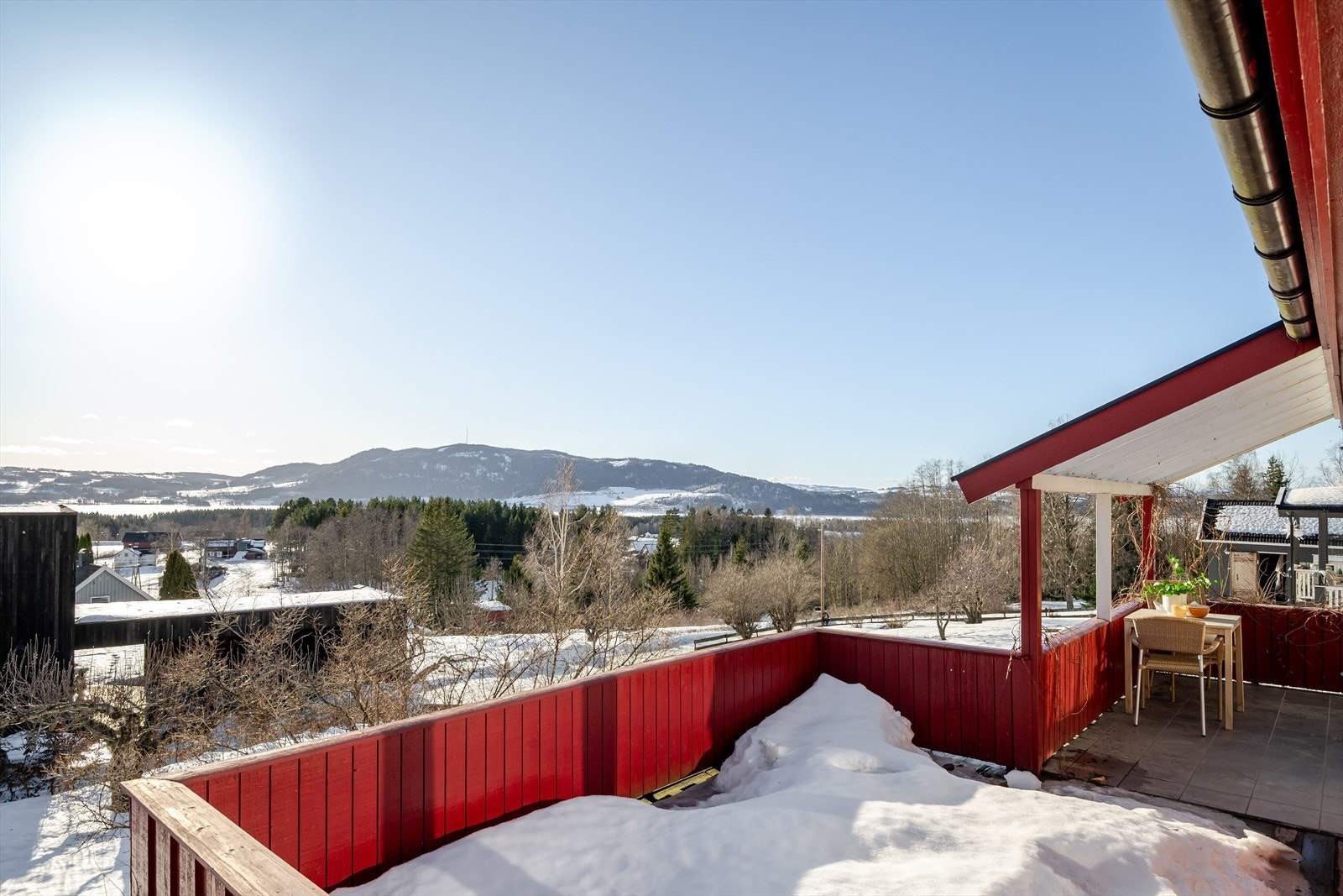 Panoramautsikt fra terrassen - Mjøsa og Bangsberget Galleribilde