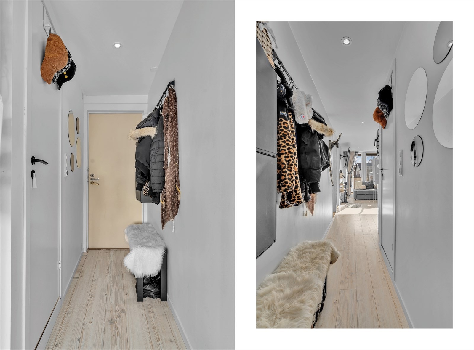 Velkommen inn - entré med plass til tøyoppheng Galleribilde