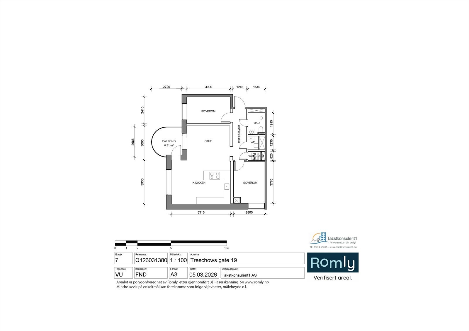 Plantegningen. I tillegg disponerer leiligheten fire boder. Galleribilde