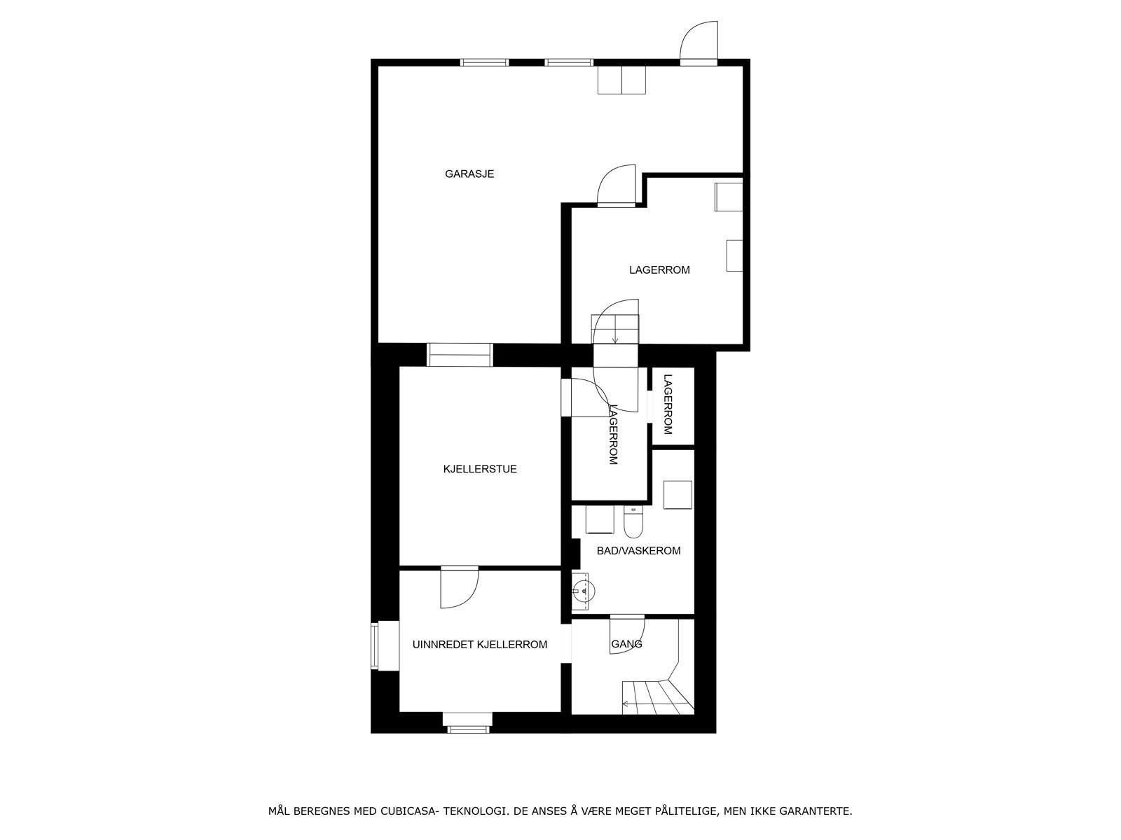 Veiledende planskisse kjelleretasje. Galleribilde