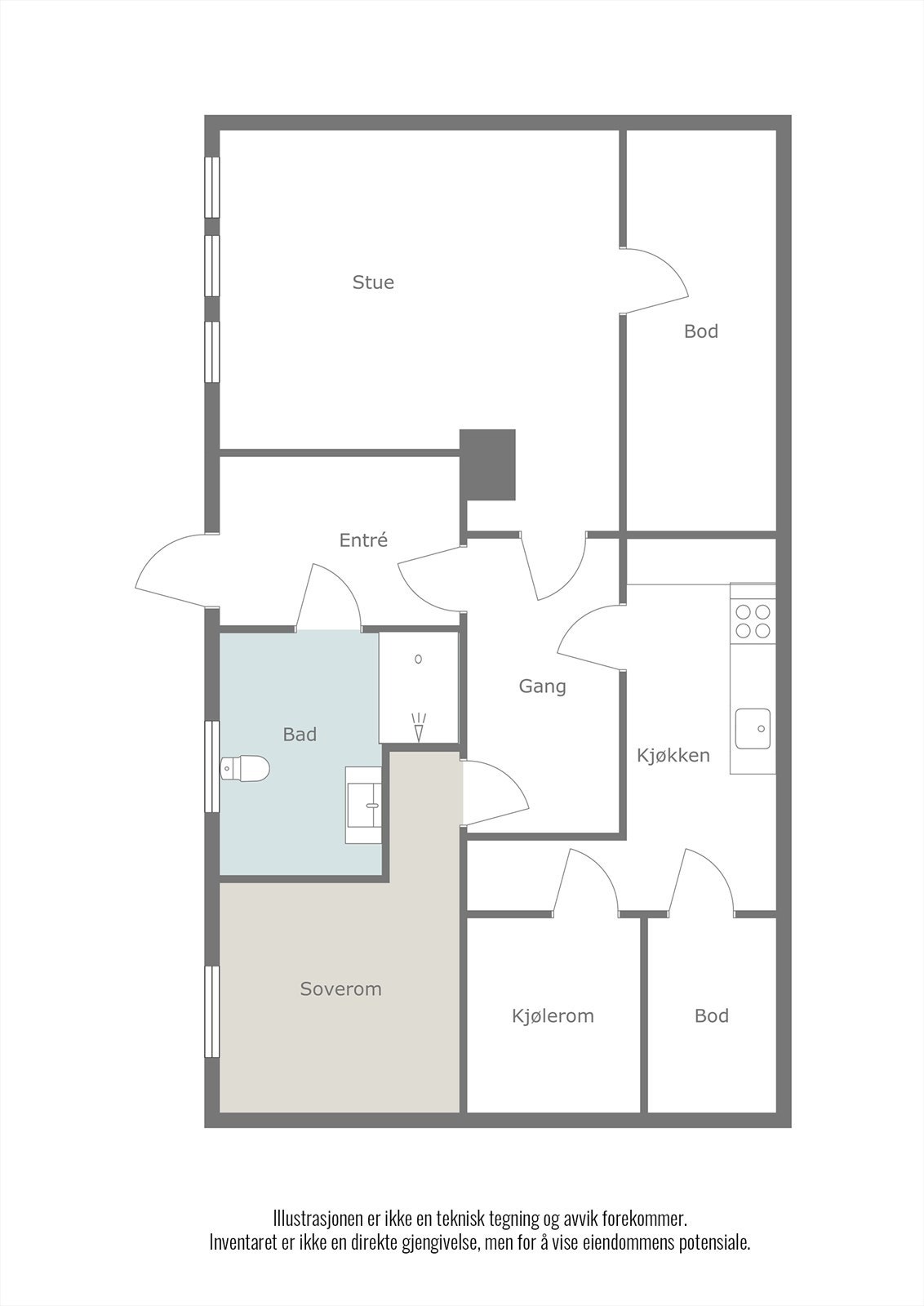 Plantegning u.etg. Galleribilde