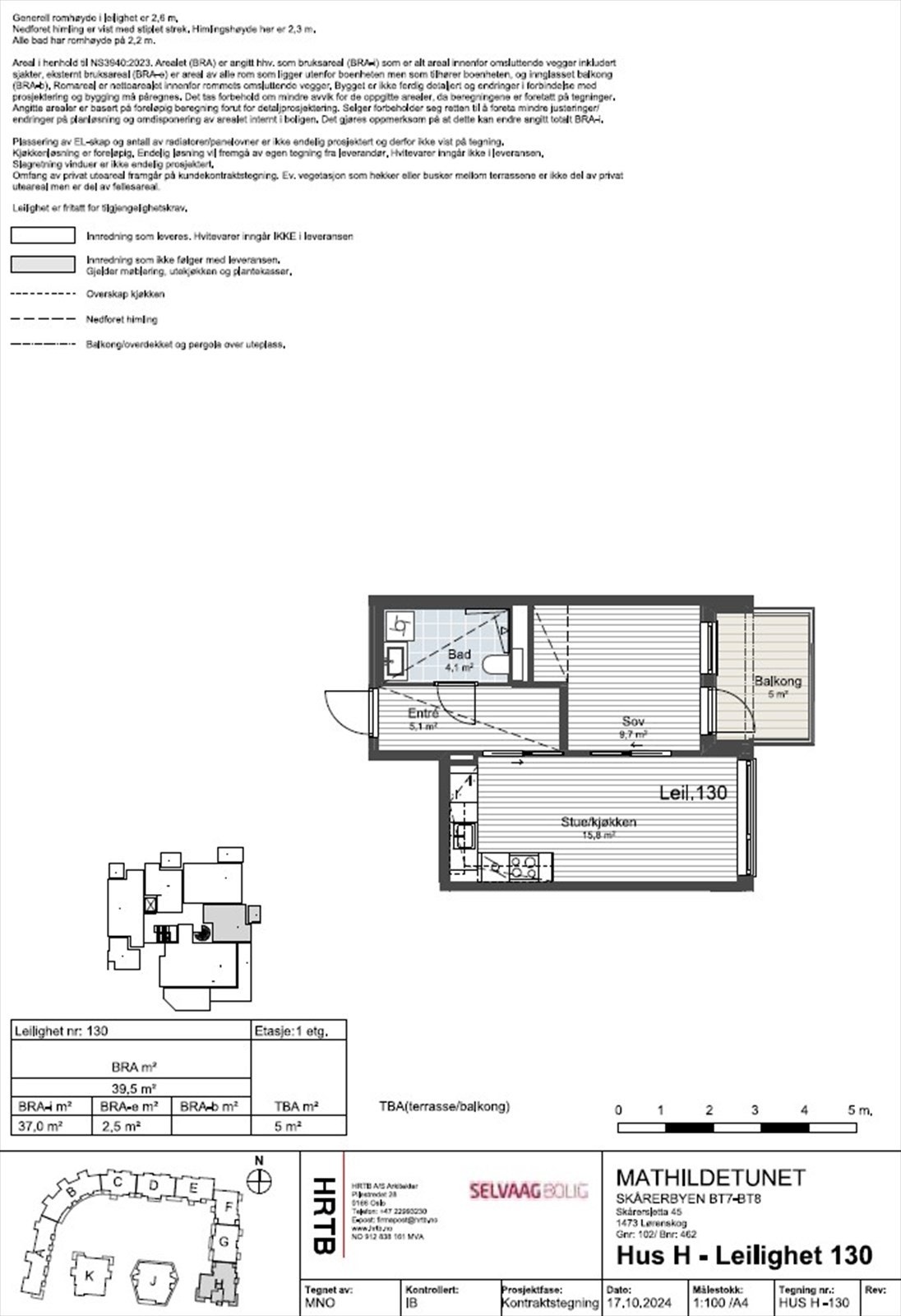 Kontraktstegning fra Utbygger. Det medfølger også en kjellerbod på ca. 2,5 m². Galleribilde