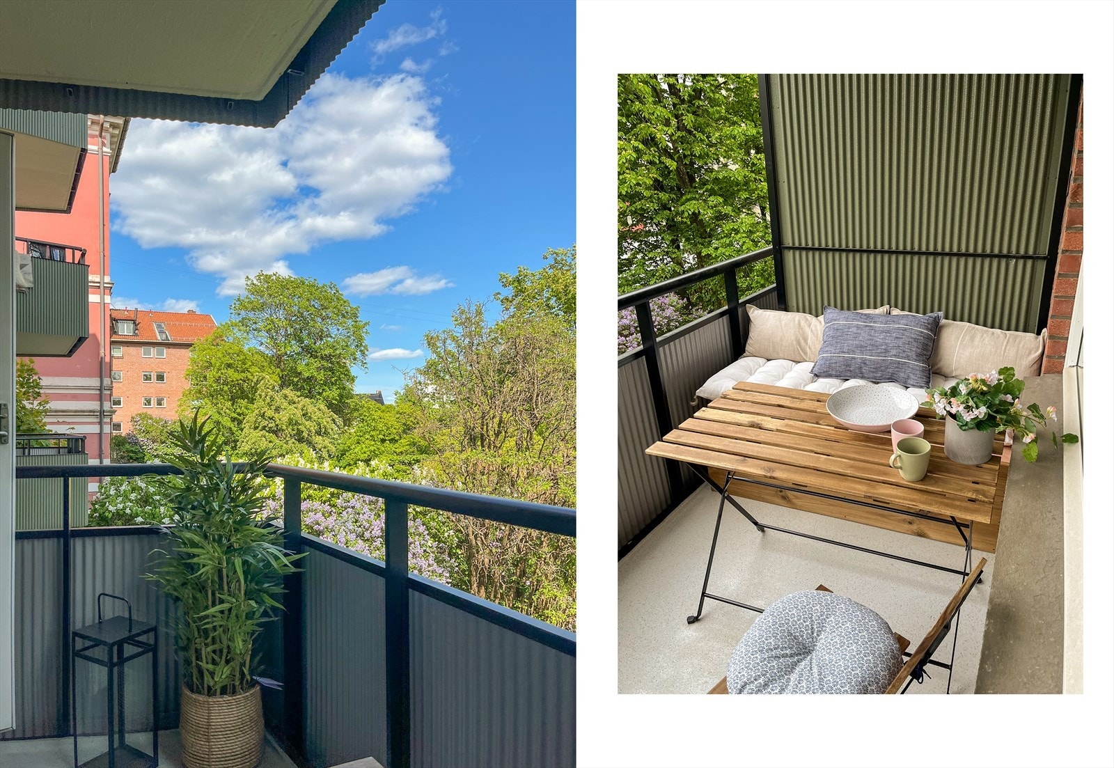 På sommerhalvåret er det frodig utsyn fra balkongen. Galleribilde
