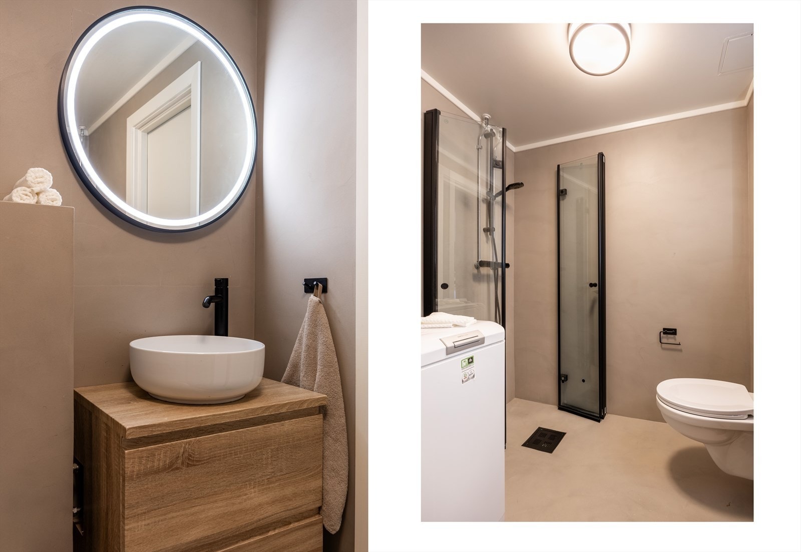 Det foreligger FDV-dokumentasjon og fakturaer for arbeidene utført på badet i 2022. Galleribilde