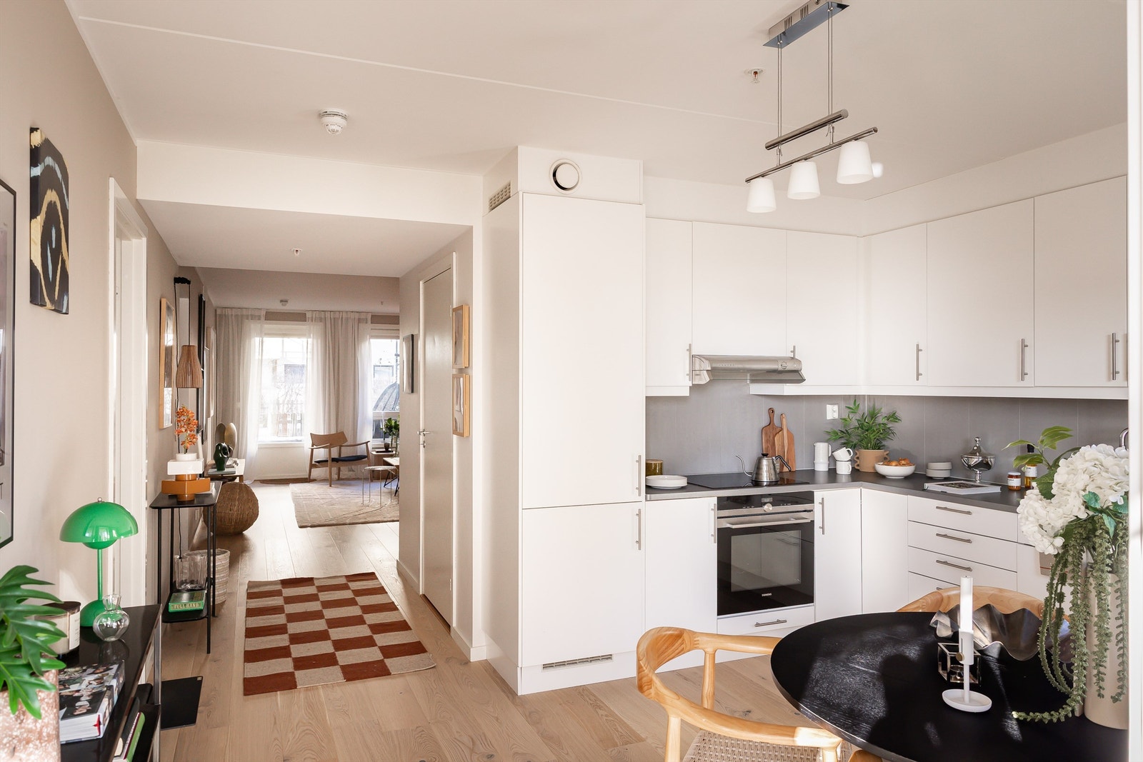 Dette er en stor og gjennomgående 3-roms leilighet med 2 uteplasser og garasjeplass med elbil-lader. Galleribilde