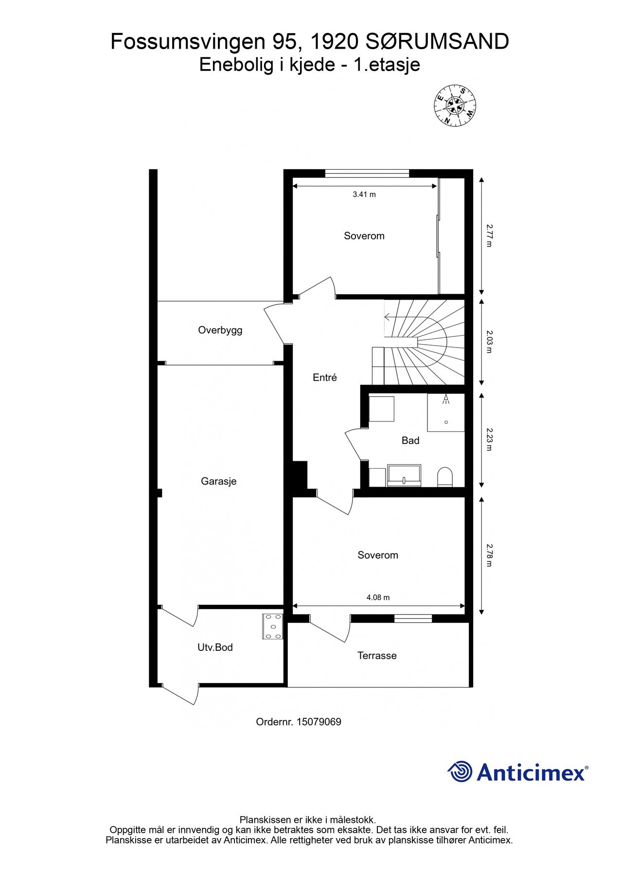 Plantegning over boligens første etasje. Galleribilde