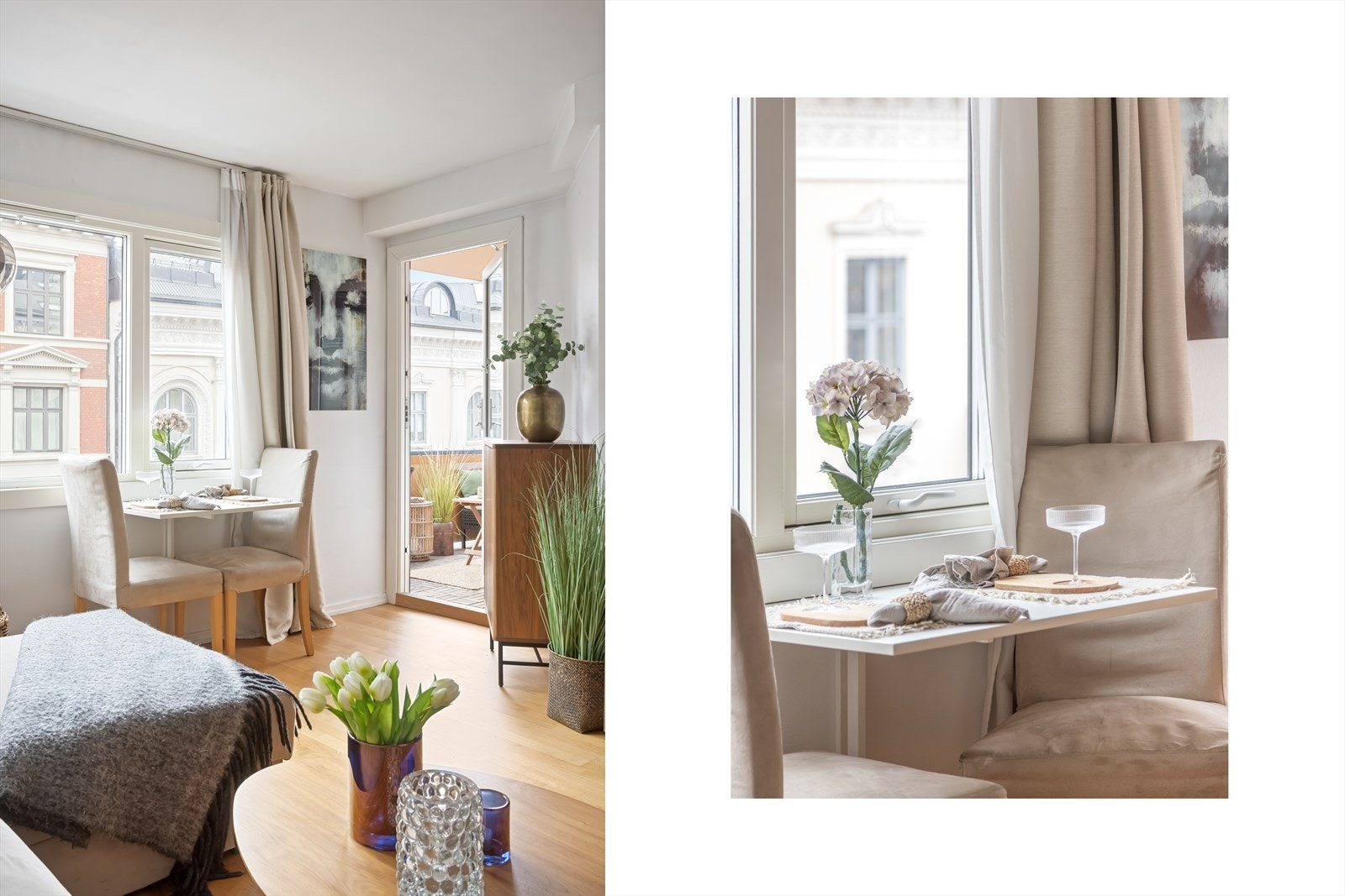 Leiligheten har ny balkong dør og nye vinduer i 2022. Galleribilde