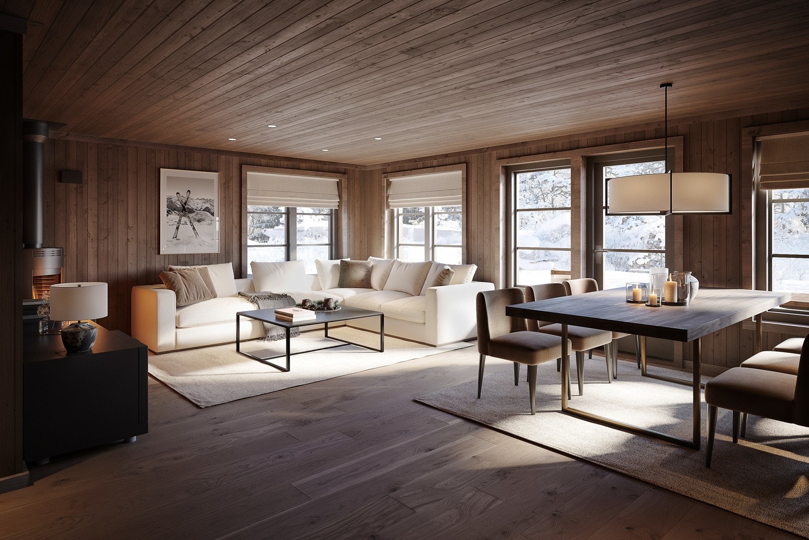 Store vindusflater gir godt med naturlig lysinnslipp. Galleribilde