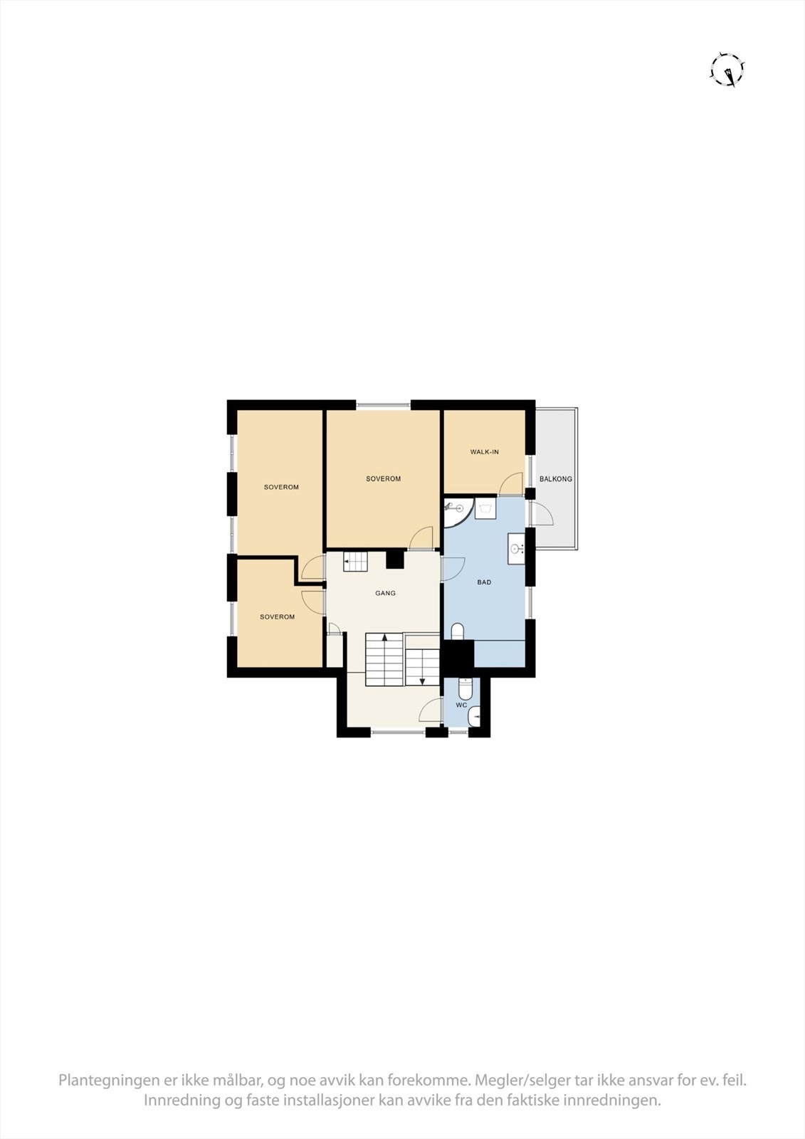 2. etasje inneholder 3 soverom, bad, toalettrom og et praktisk walk-in closet. Galleribilde