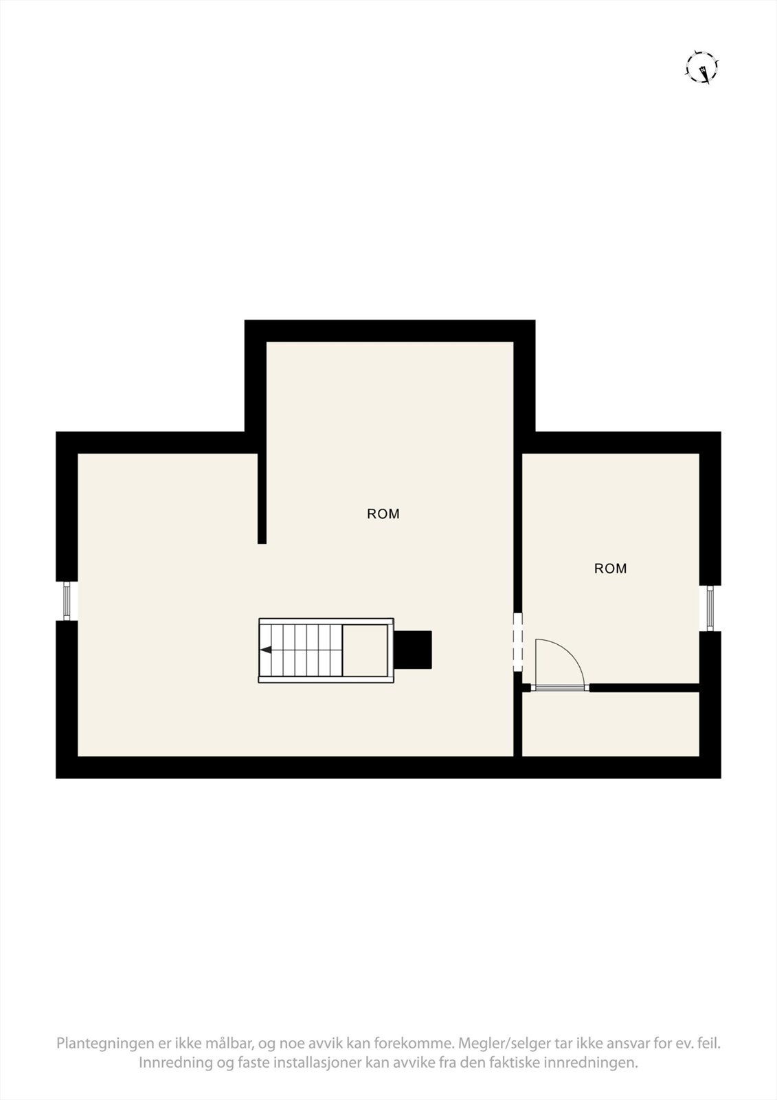 Loftsetasjen består av et uinnredet rom som gir gode lagringsmuligheter. Galleribilde