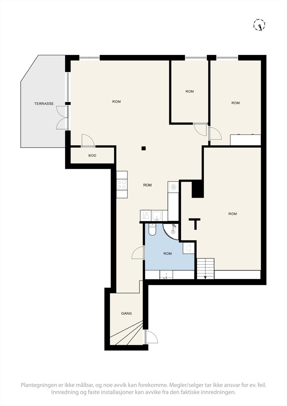 Planløsning kjelleretasje. Galleribilde