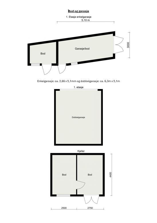 Plantegning garasje og bod Galleribilde